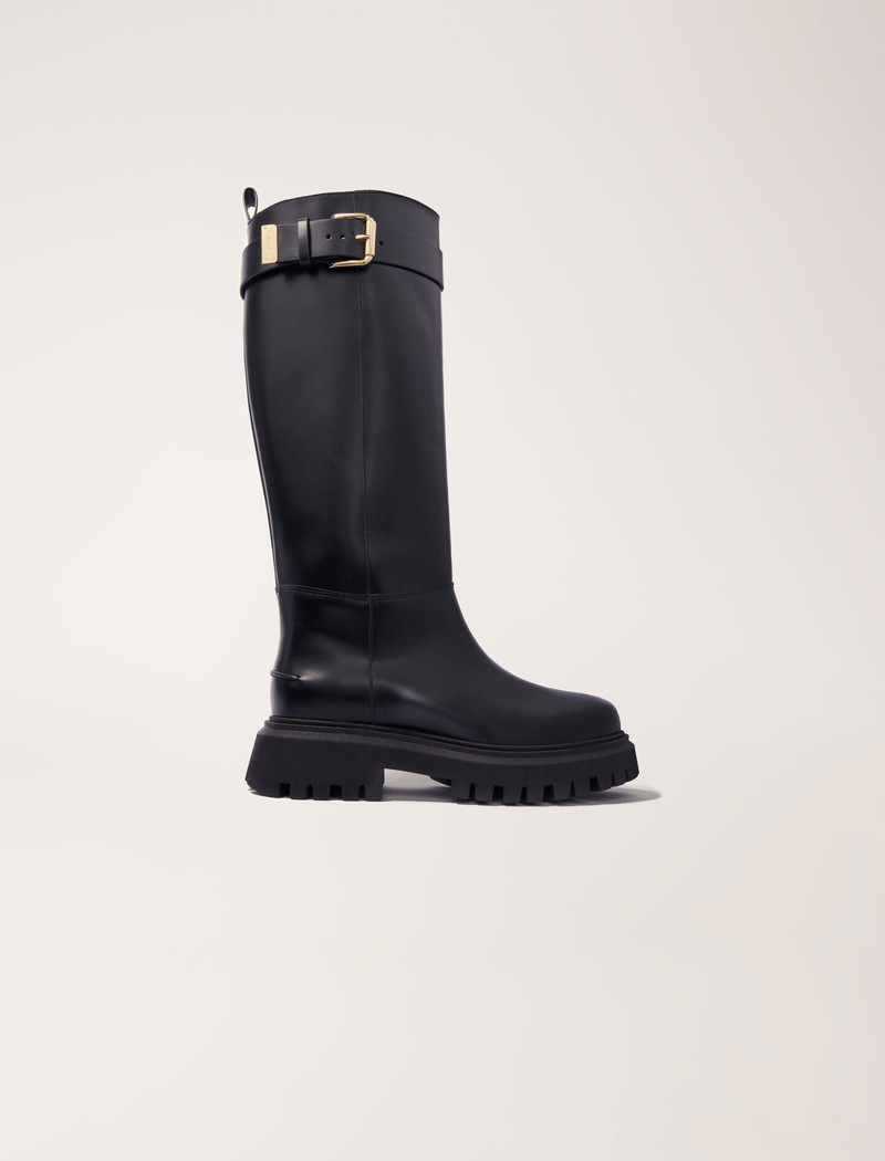 Buckled leather boots 7