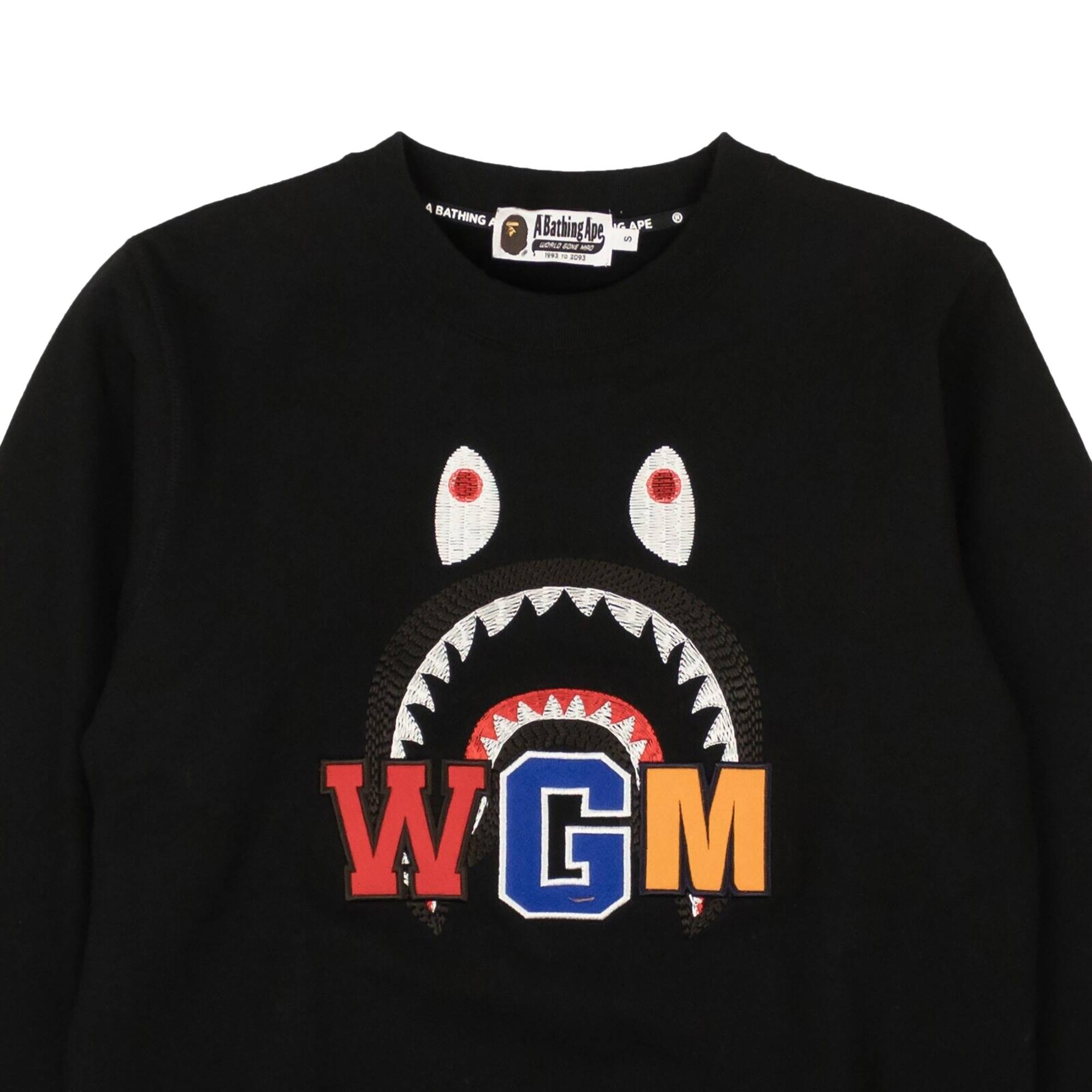 BAPE Shark Embroidery Crewneck Sweater 'Black' - 3