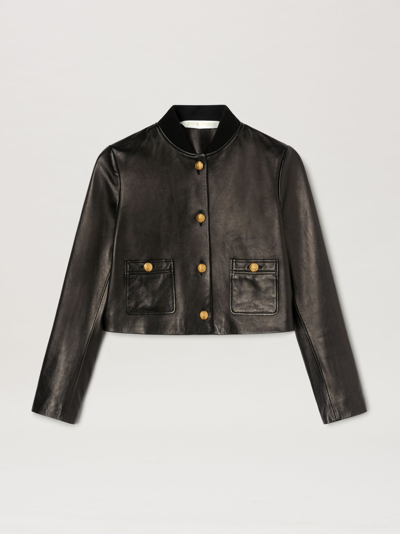 Buttons Leather Jacket 1