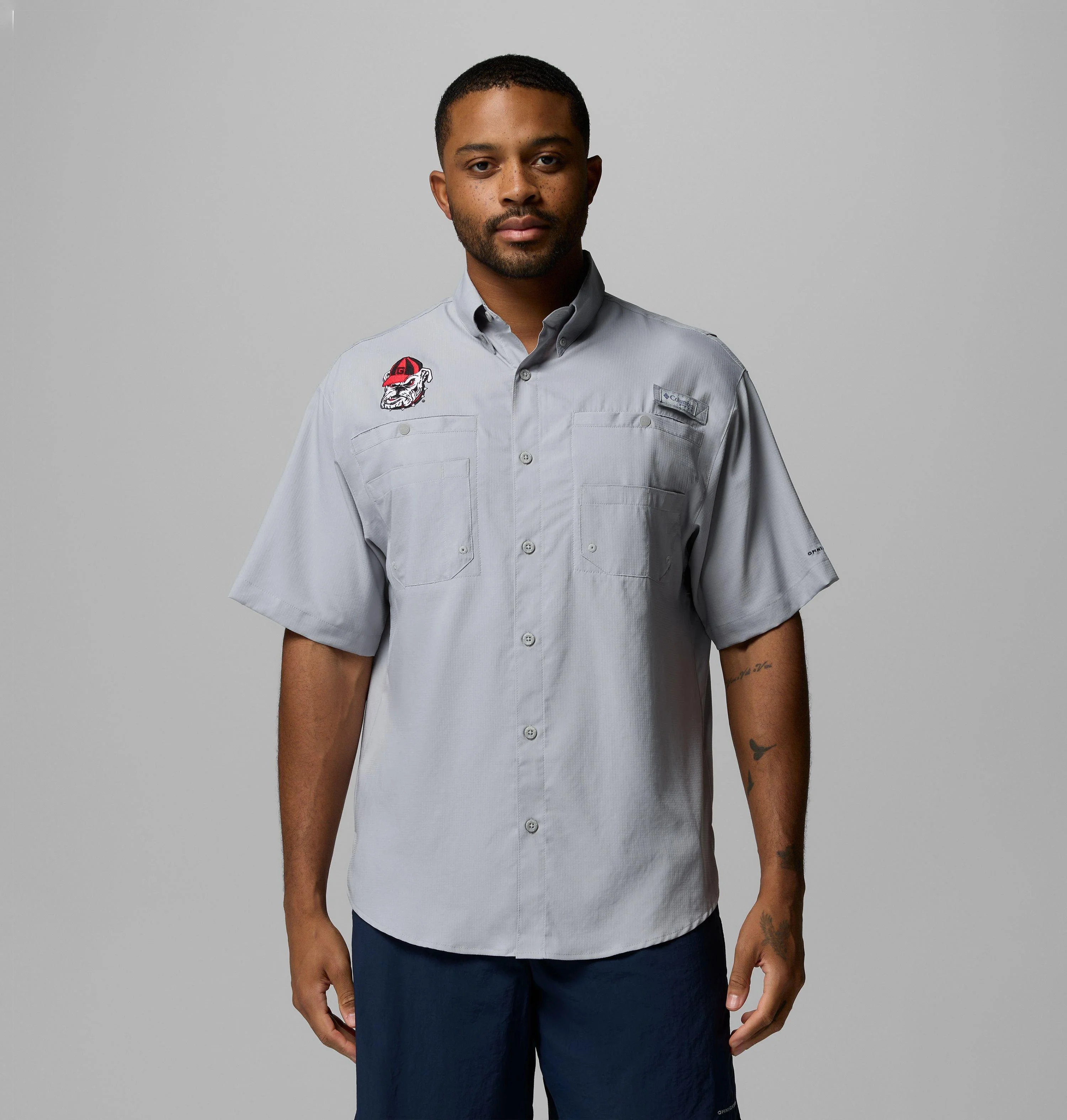 Men's Collegiate PFG Tamiami Short Sleeve Shirt - Georgia - 1