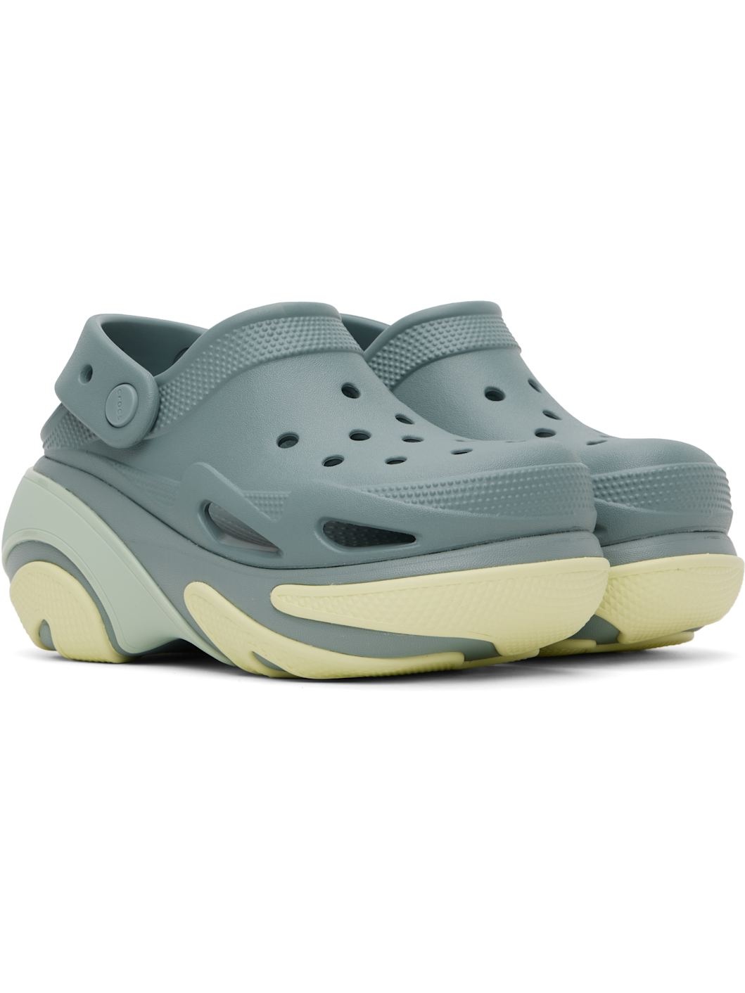 Green Bubble Crush Clogs - 4
