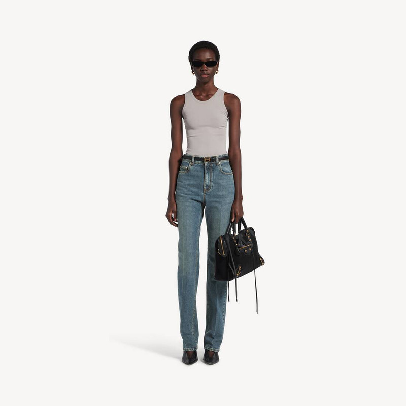 BALENCIAGA Women's High Waist Slim Jeans in Dirty Vintage Blue outlook