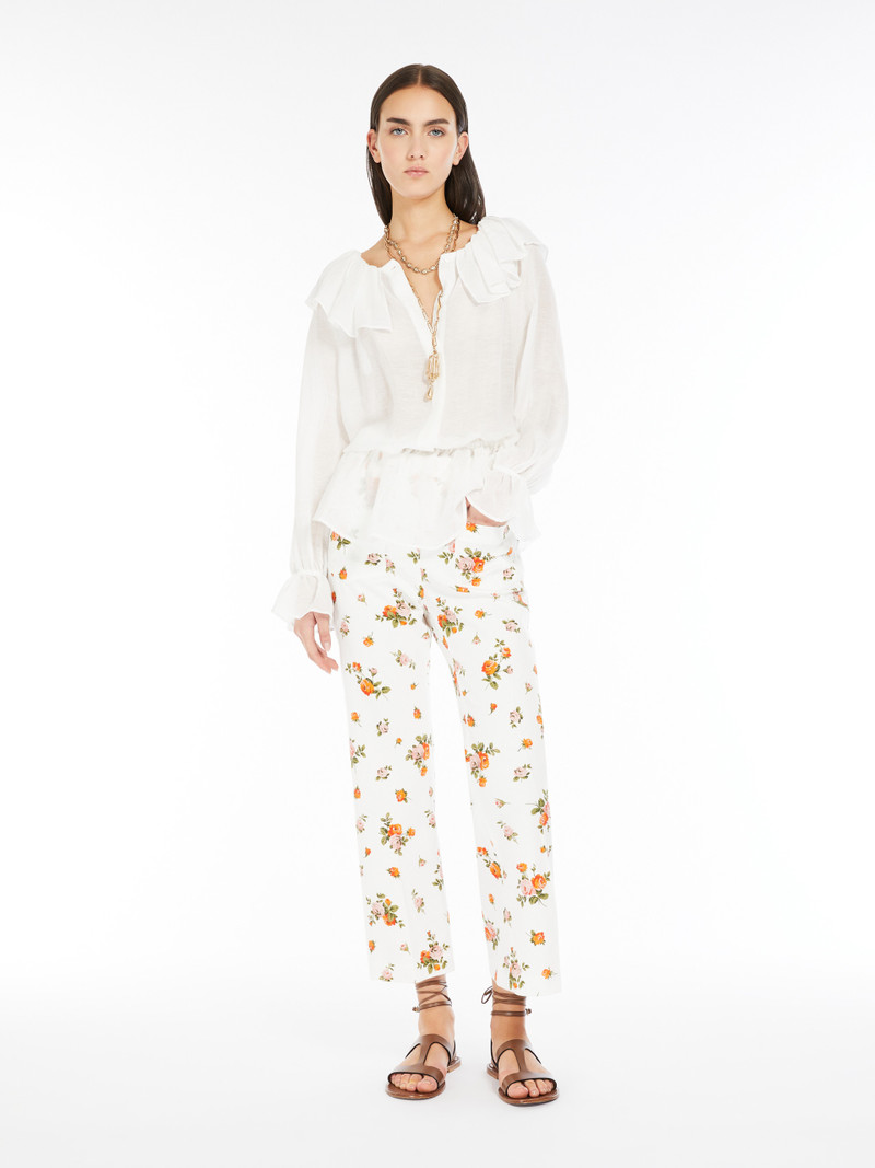 WEEKEND Max Mara ASTRO1234 Viscose and linen gauze blouse outlook