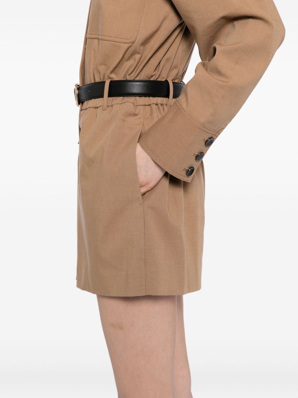 tan twill playsuit - 5