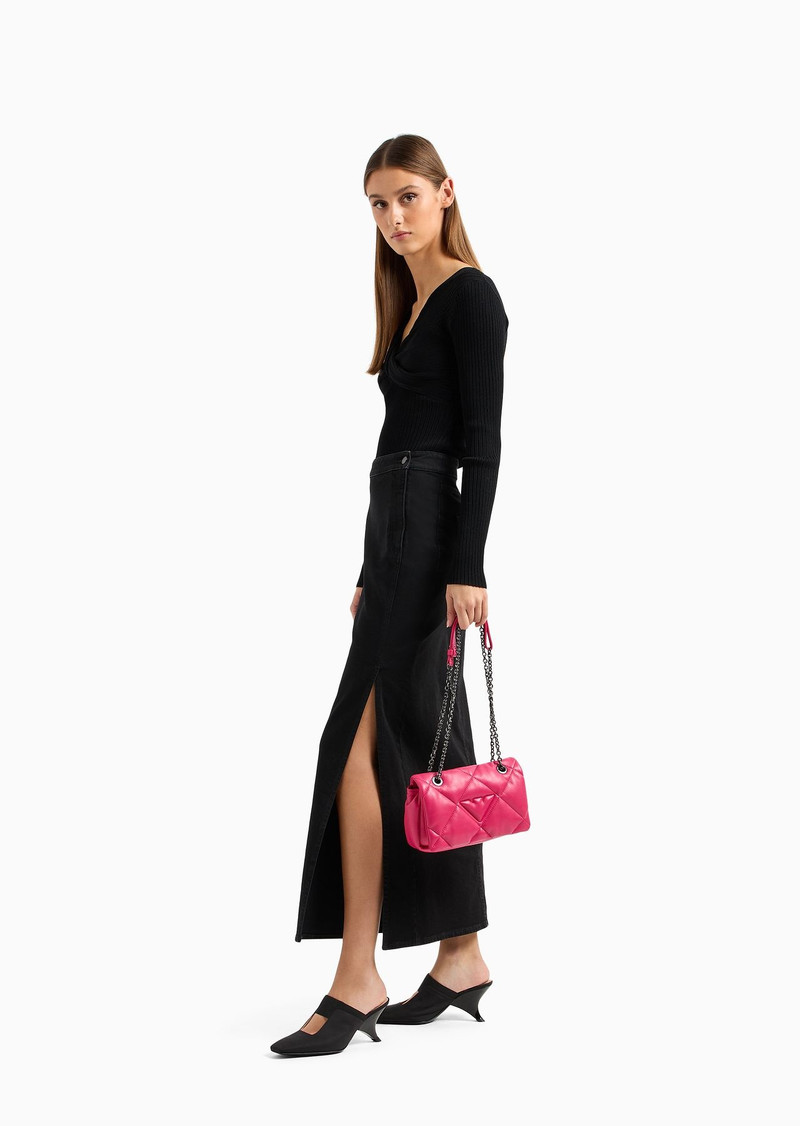 Quilted nappa leather-effect mini bag with flap 6
