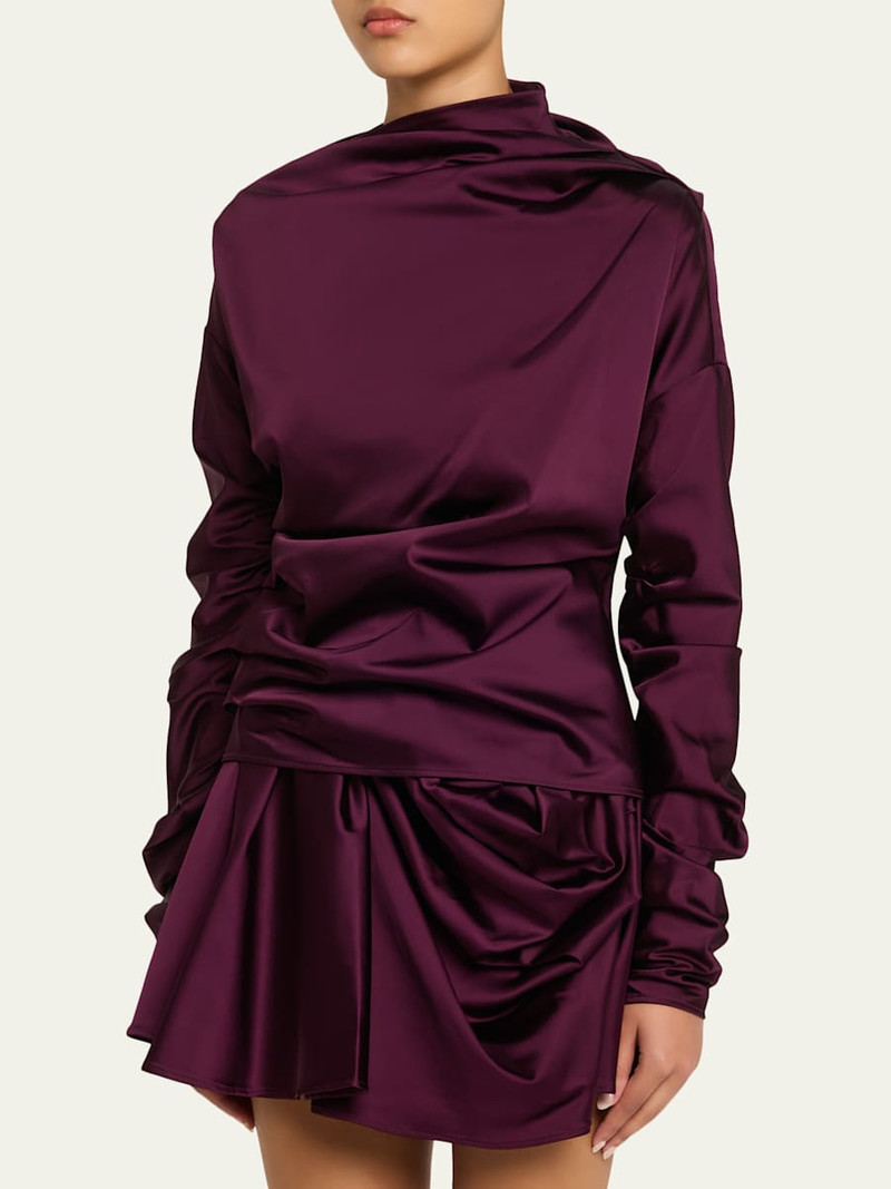 Technical Stretch Satin Mini Dress 4
