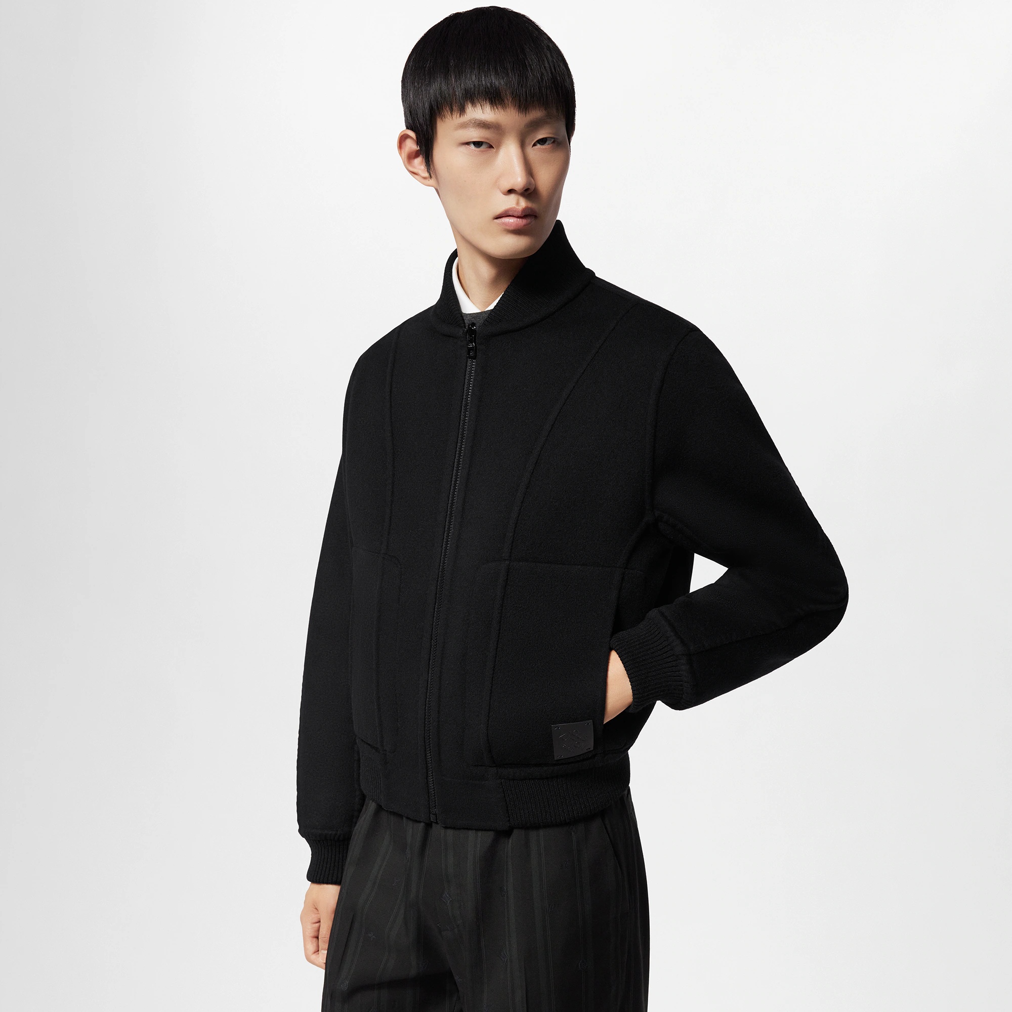 Reversible Double Face Wool-Silk Blend Bomber - 2