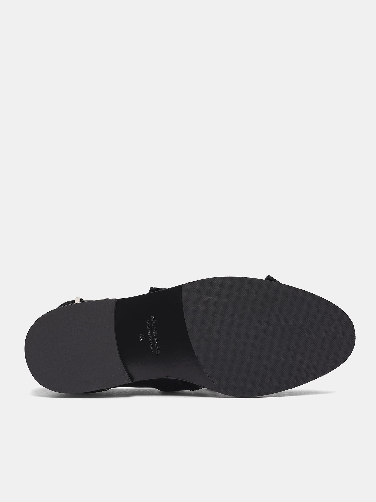 Black Leather Multi Buckle Brogue - 6