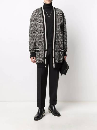 Balmain monogram knitted cardigan outlook