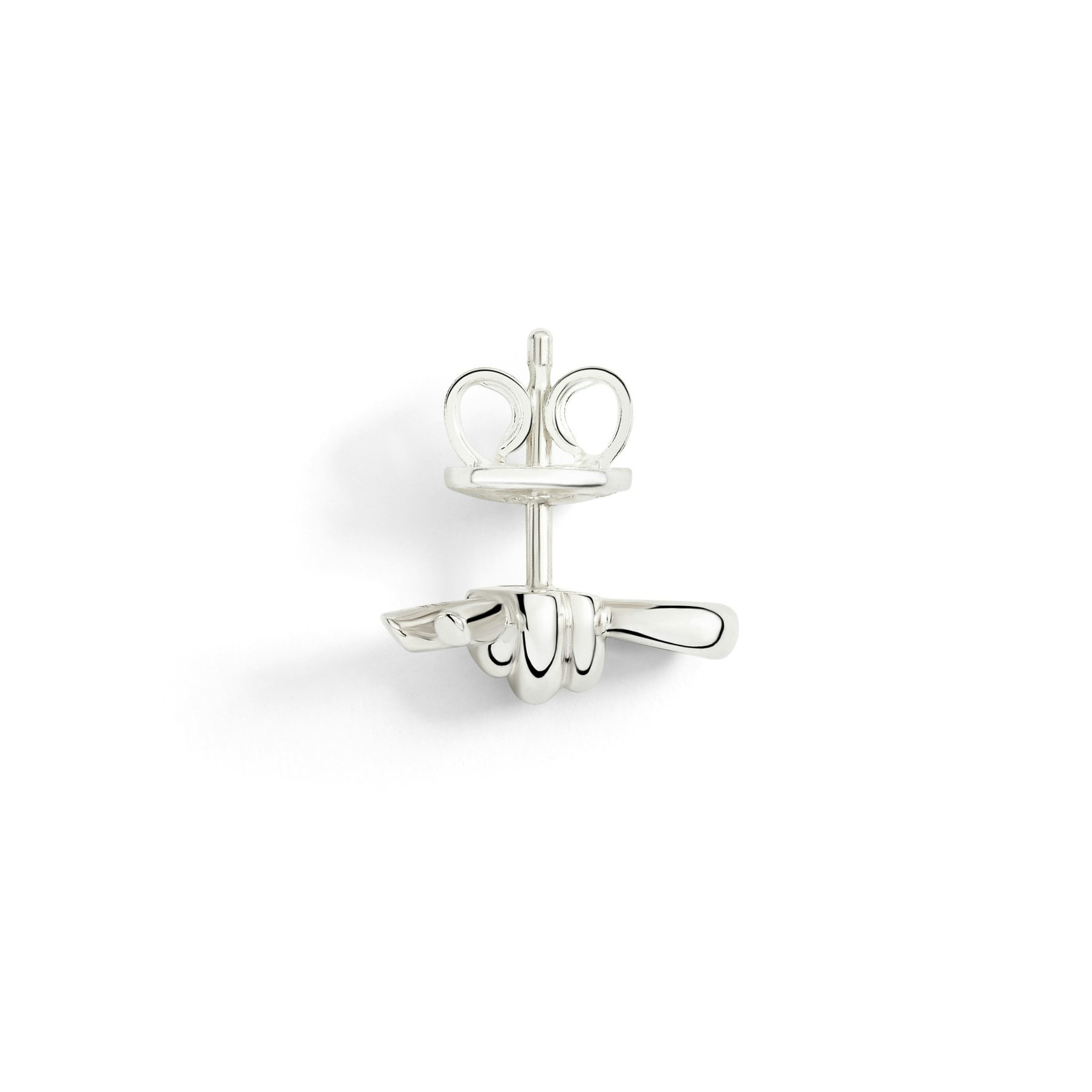 SILVER NODO STUD EARRING - 2