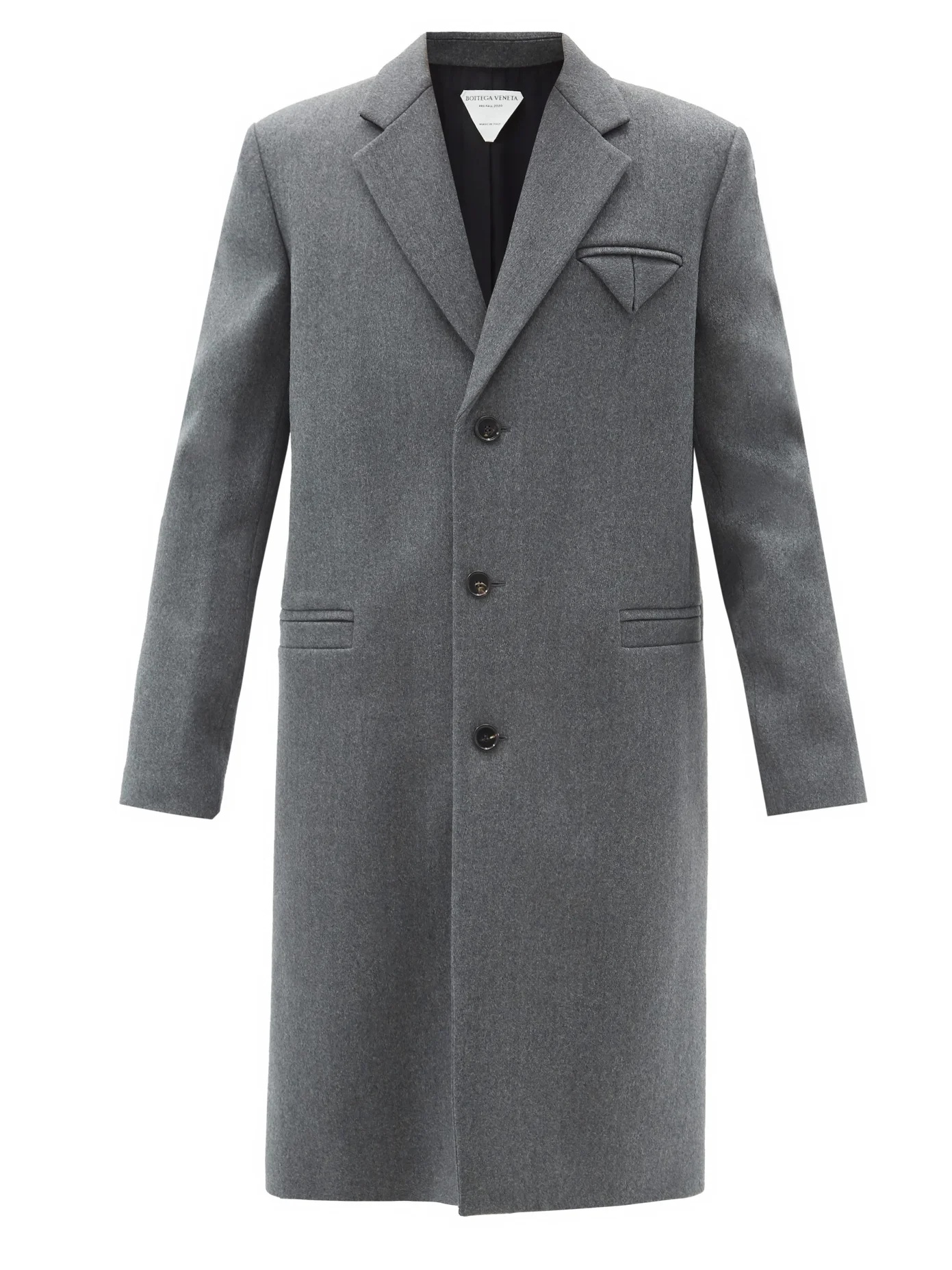 Single-breasted wool coat - 1