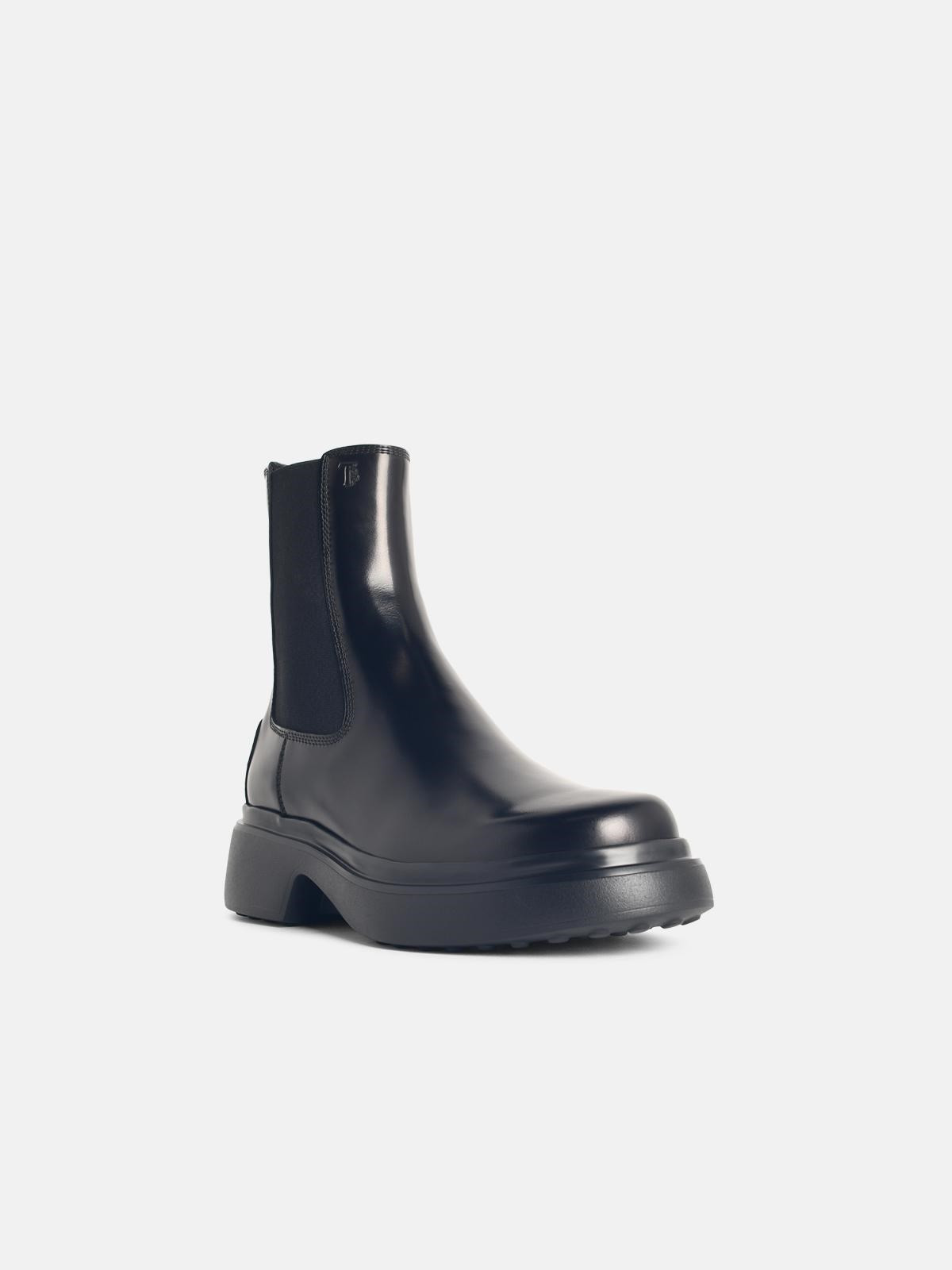 BLACK LEATHER ANKLE BOOTS - 2