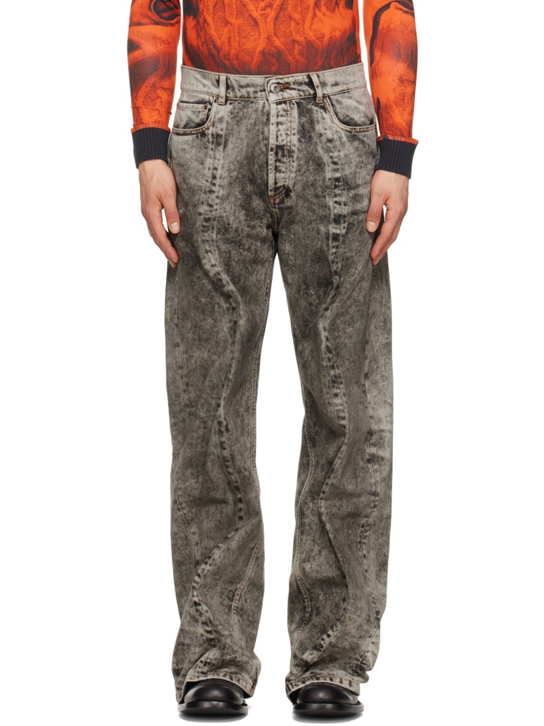 SSENSE Exclusive Black & Gray Jeans - 1