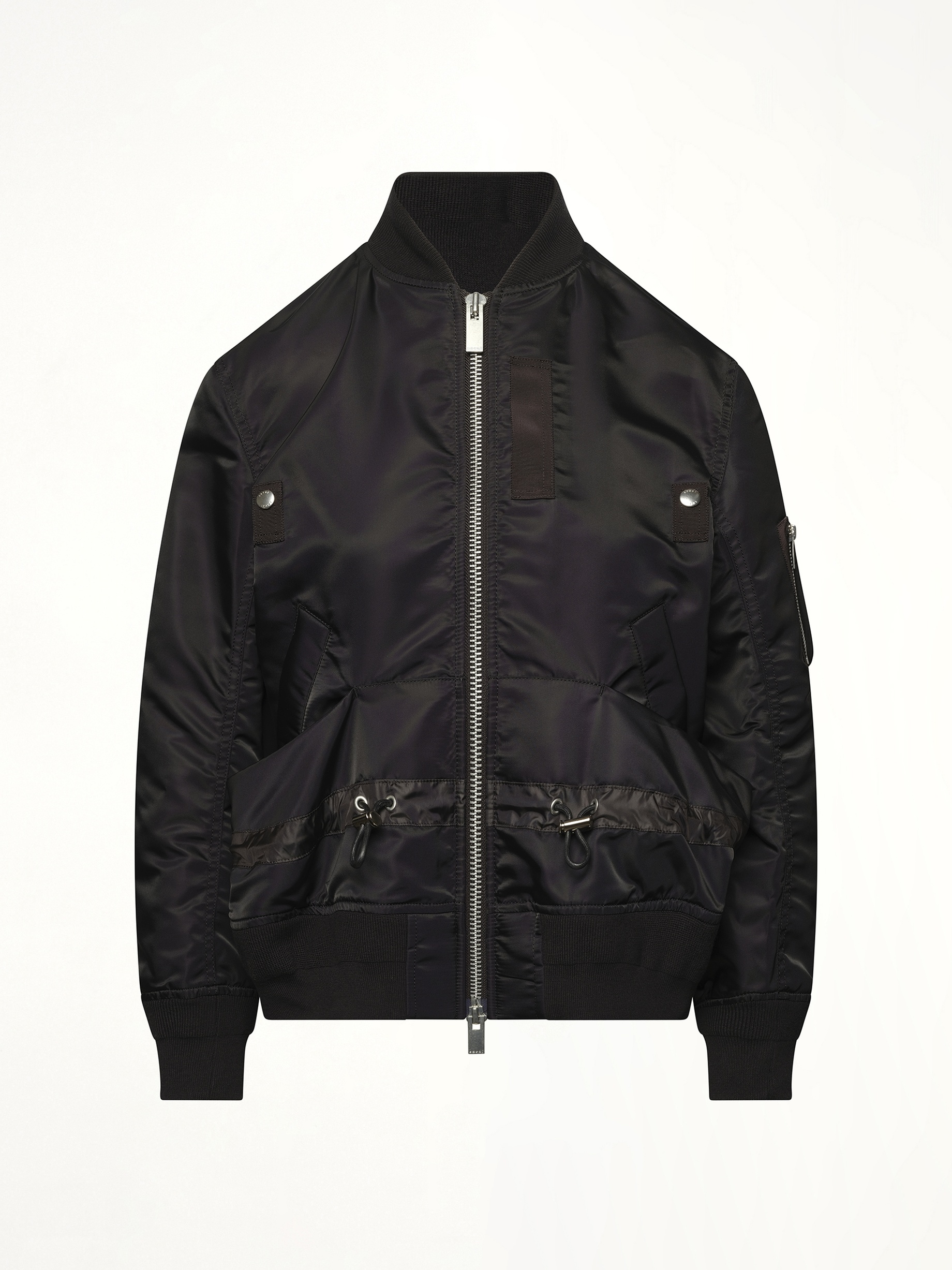 Nylon Twill Blouson with Drawstring in Black - 2