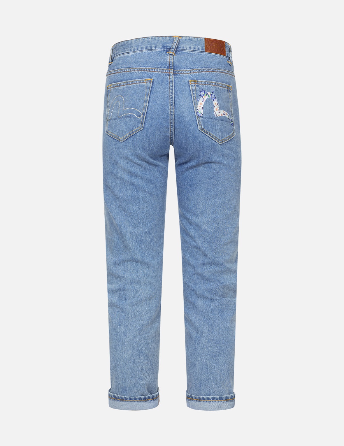 SEAGULL EMBROIDERY AND WISTERIA PRINT RELAX FIT JEANS - 2