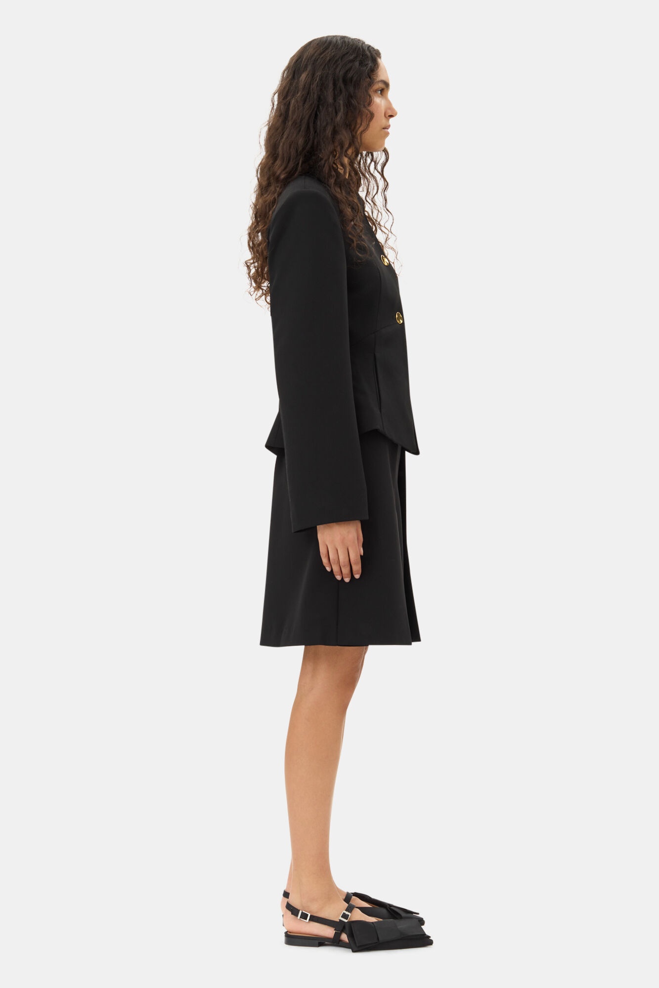 BLACK LIGHT TWILL SUITING BLAZER - 4