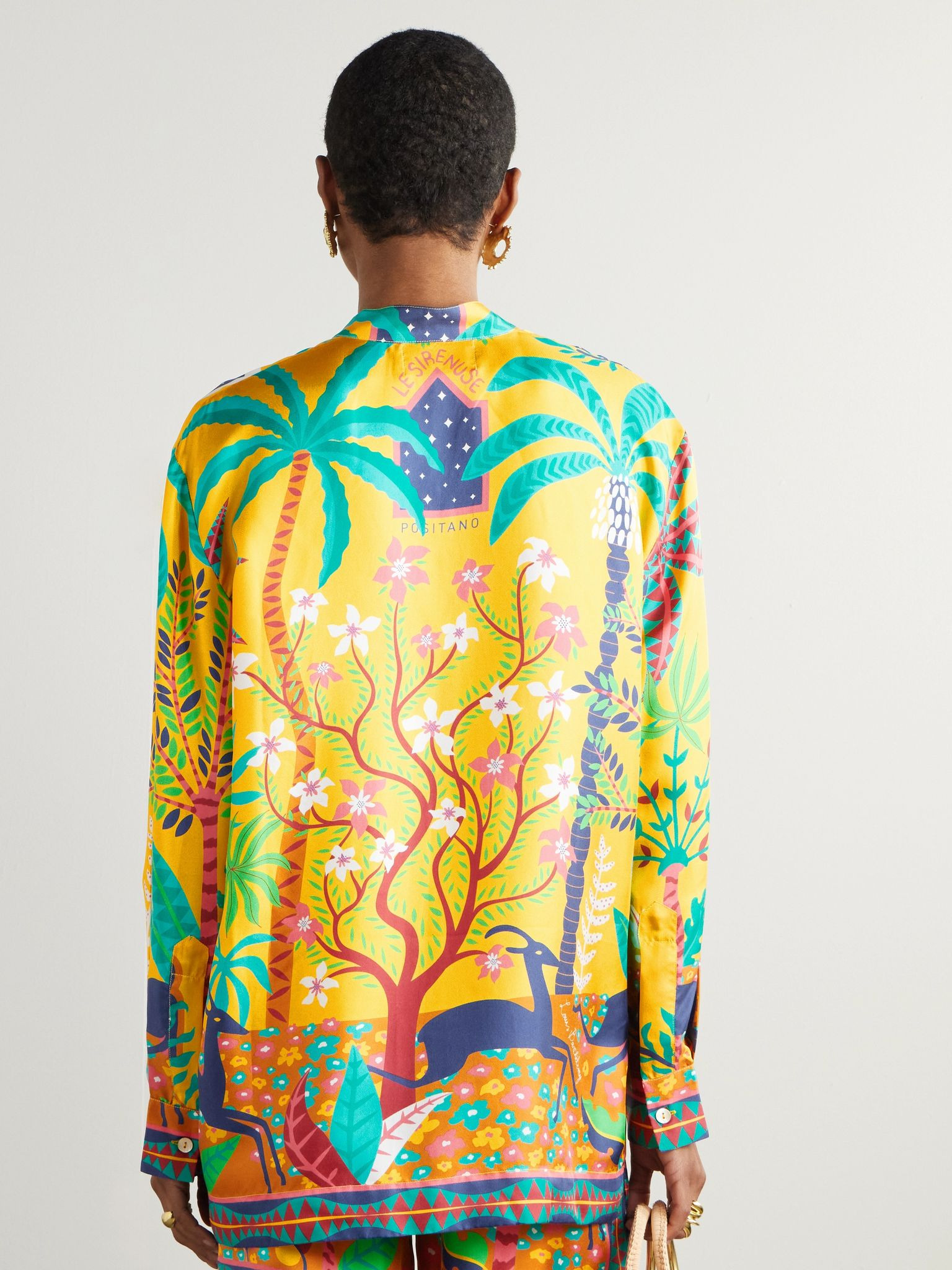 + Louis Barthélemy Kelsy printed silk-twill shirt Yellow - 4