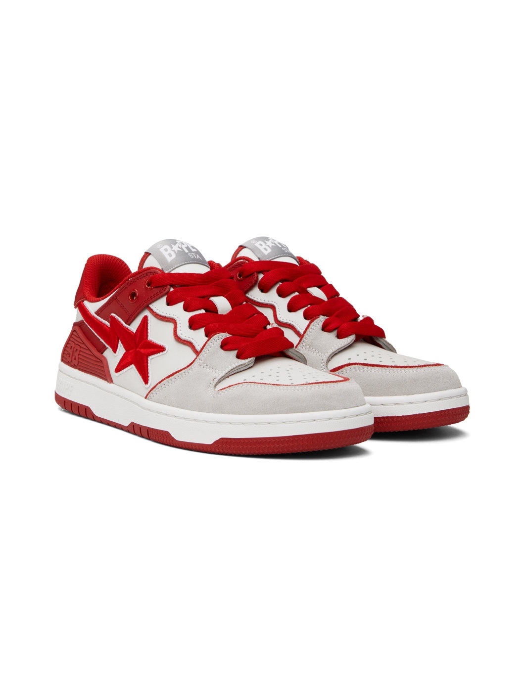 Gray & Red STA #5 Sneakers - 4