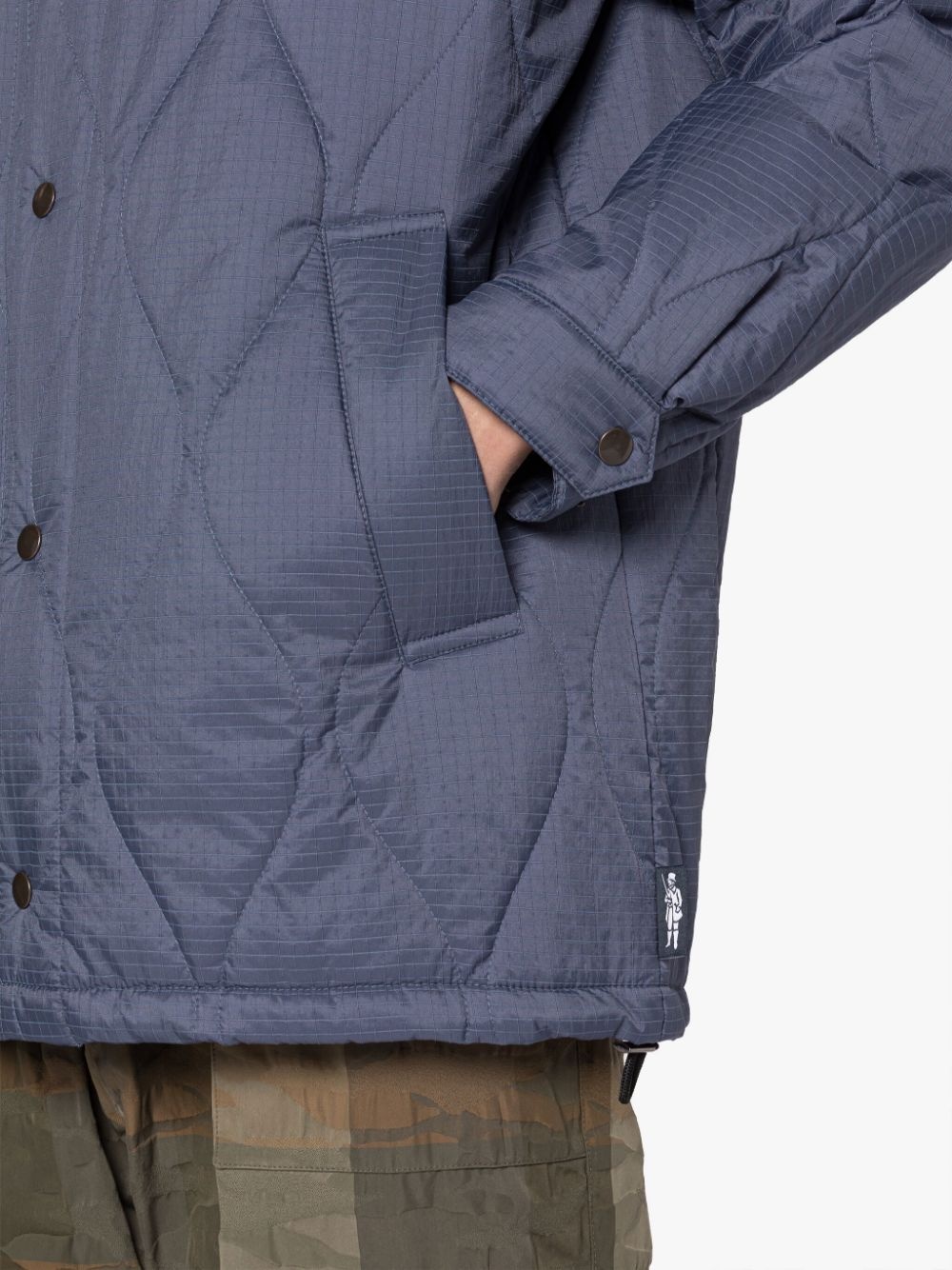 TEEMING NAVY NYLON QUILTED COACH JACKET - 5