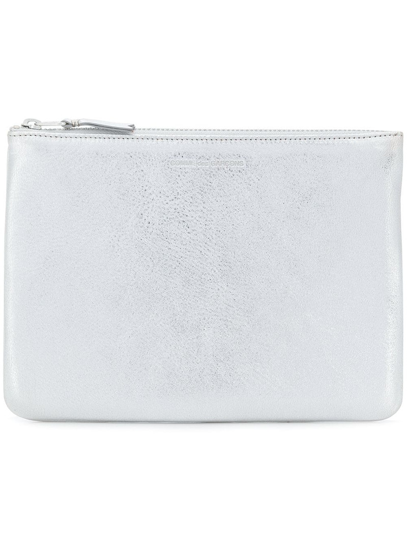 logo-embossed leather purse 1
