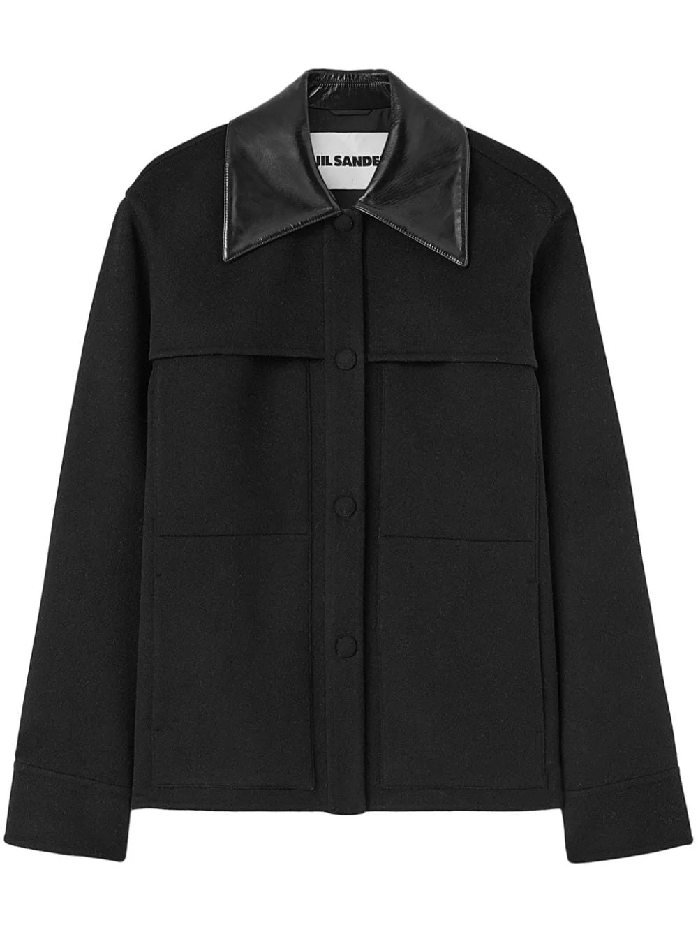 Jil Sander cutaway-collar wool shirt jacket | REVERSIBLE