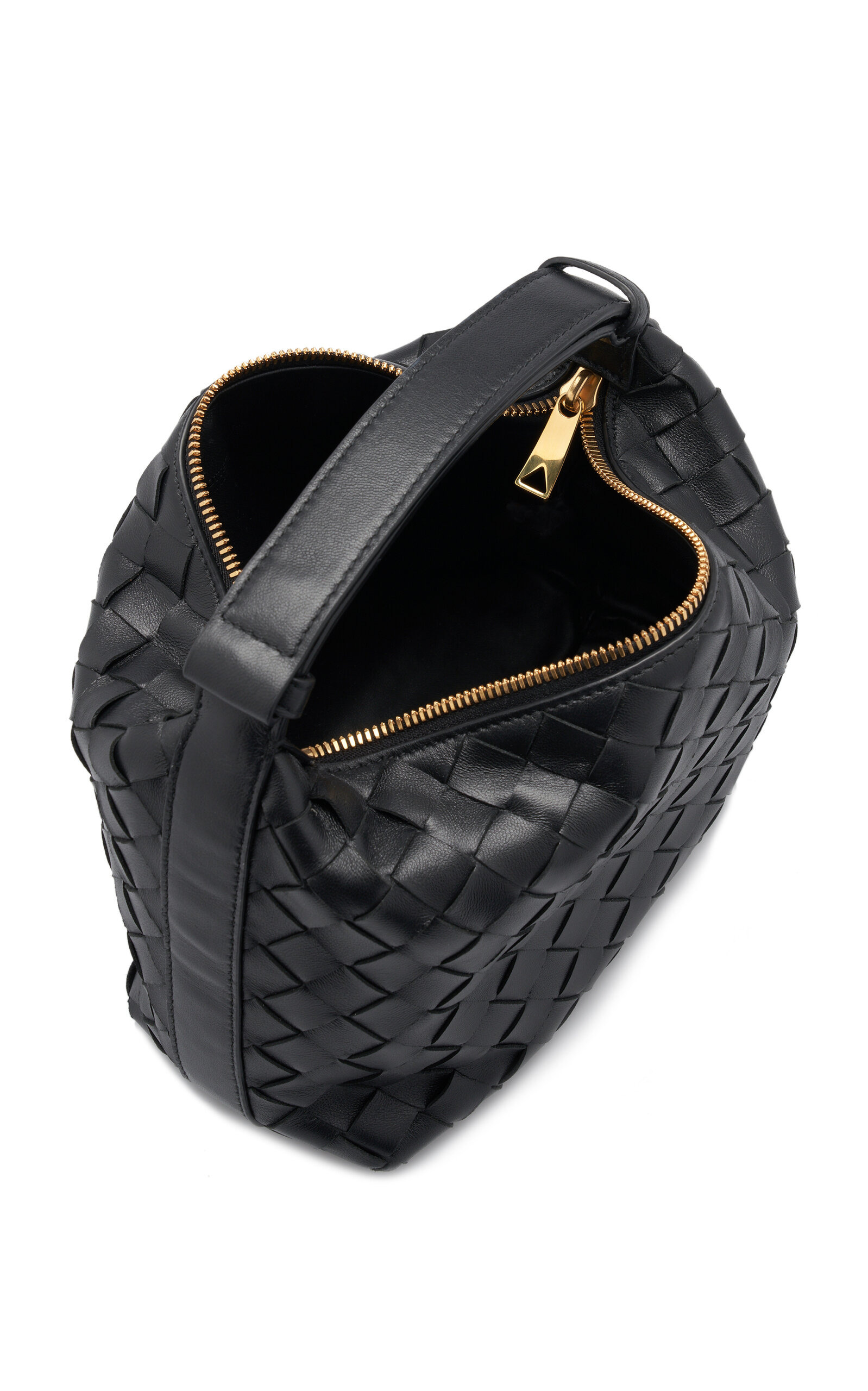 Small Washbag Intrecciato Leather Bag black - 5