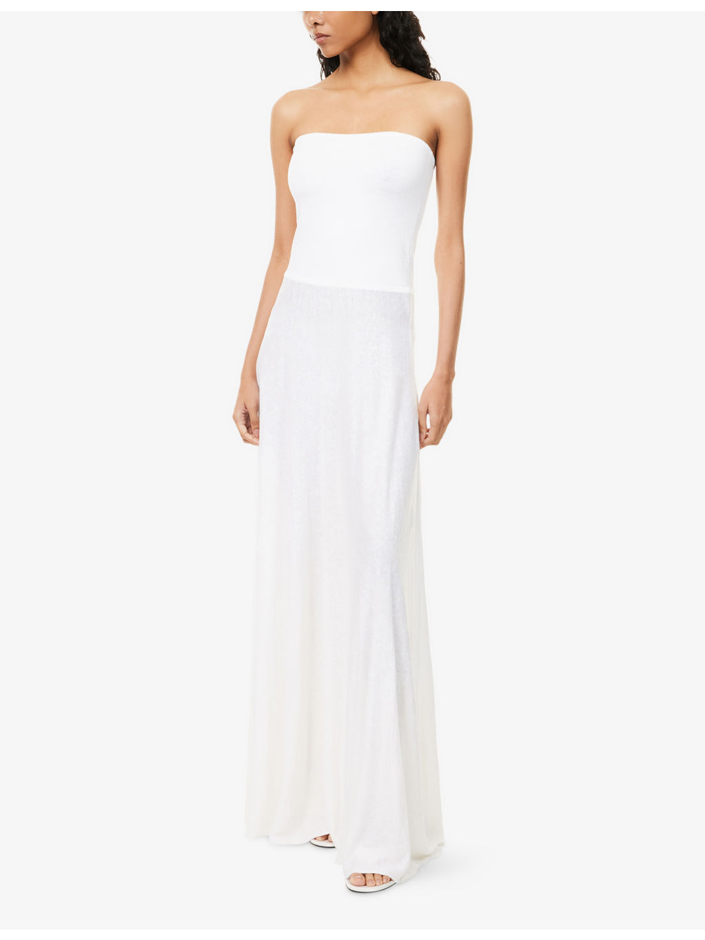 Strapless Semi-Sheer Linen-Blend Midi Dress - 2