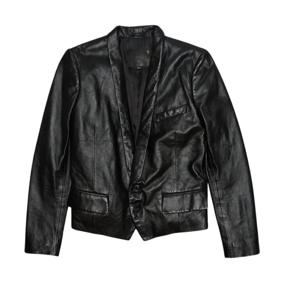 Shrunken Leather Blazer - 1