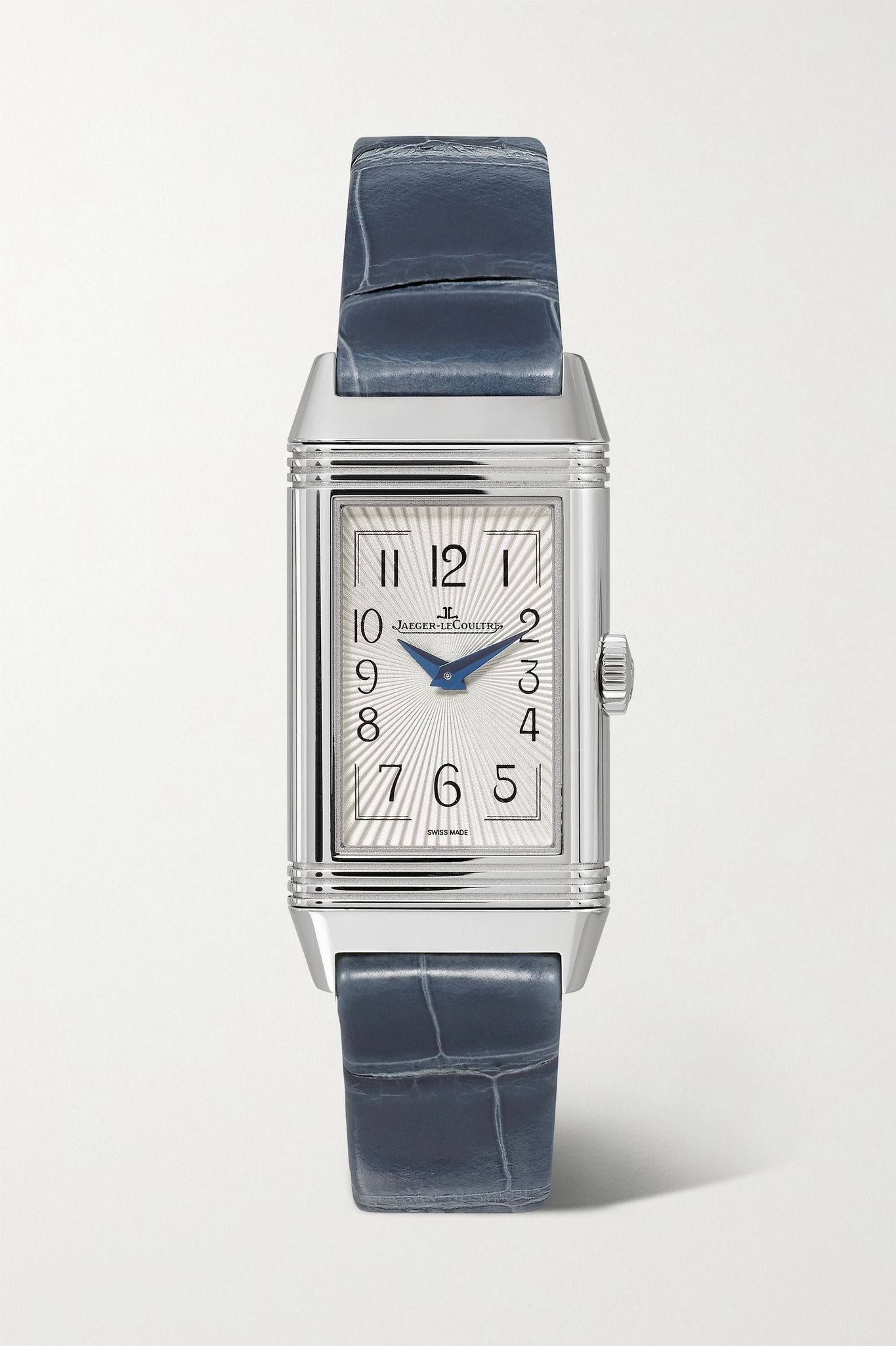 Reverso One Duetto Moon Hand-Wound Moon-Phase 20mm stainless steel, alligator and diamond watch - 9