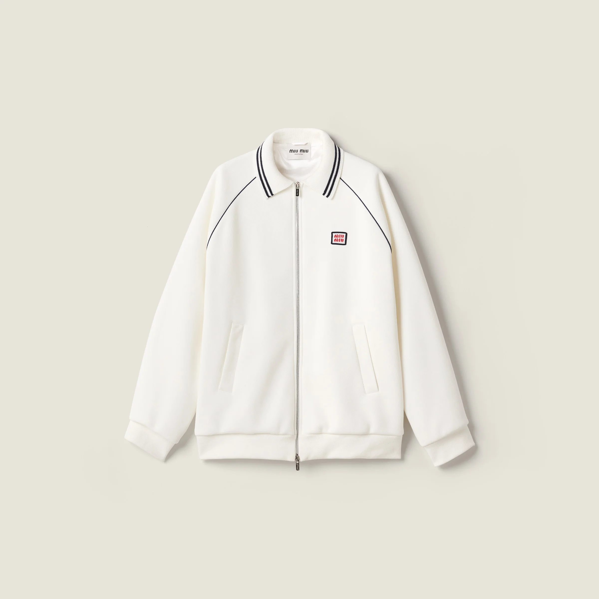Bonded cotton piqué blouson jacket - 1
