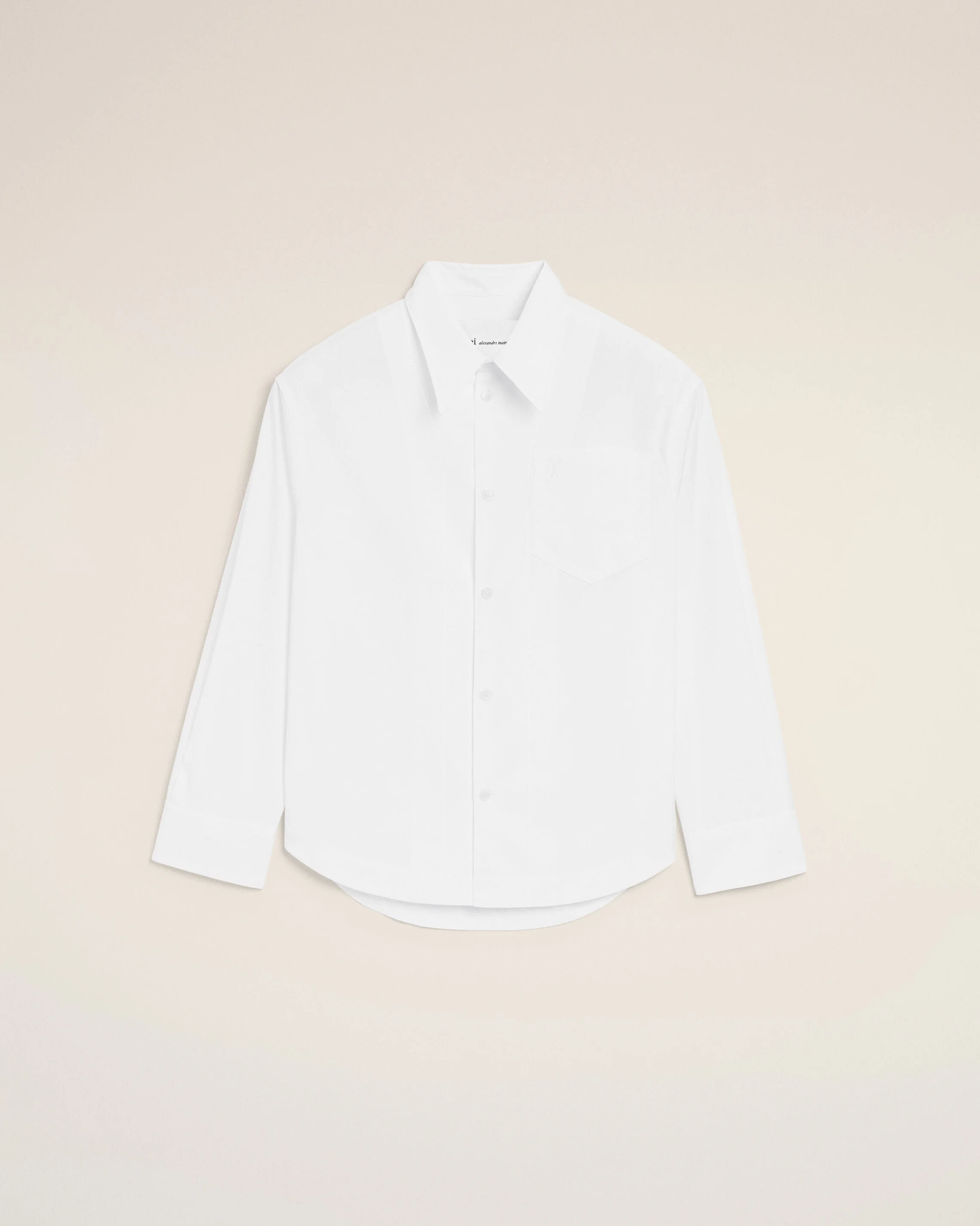 WHITE COTTON SHARP COLLAR AMI DE COEUR WIDE SHIRT - 1