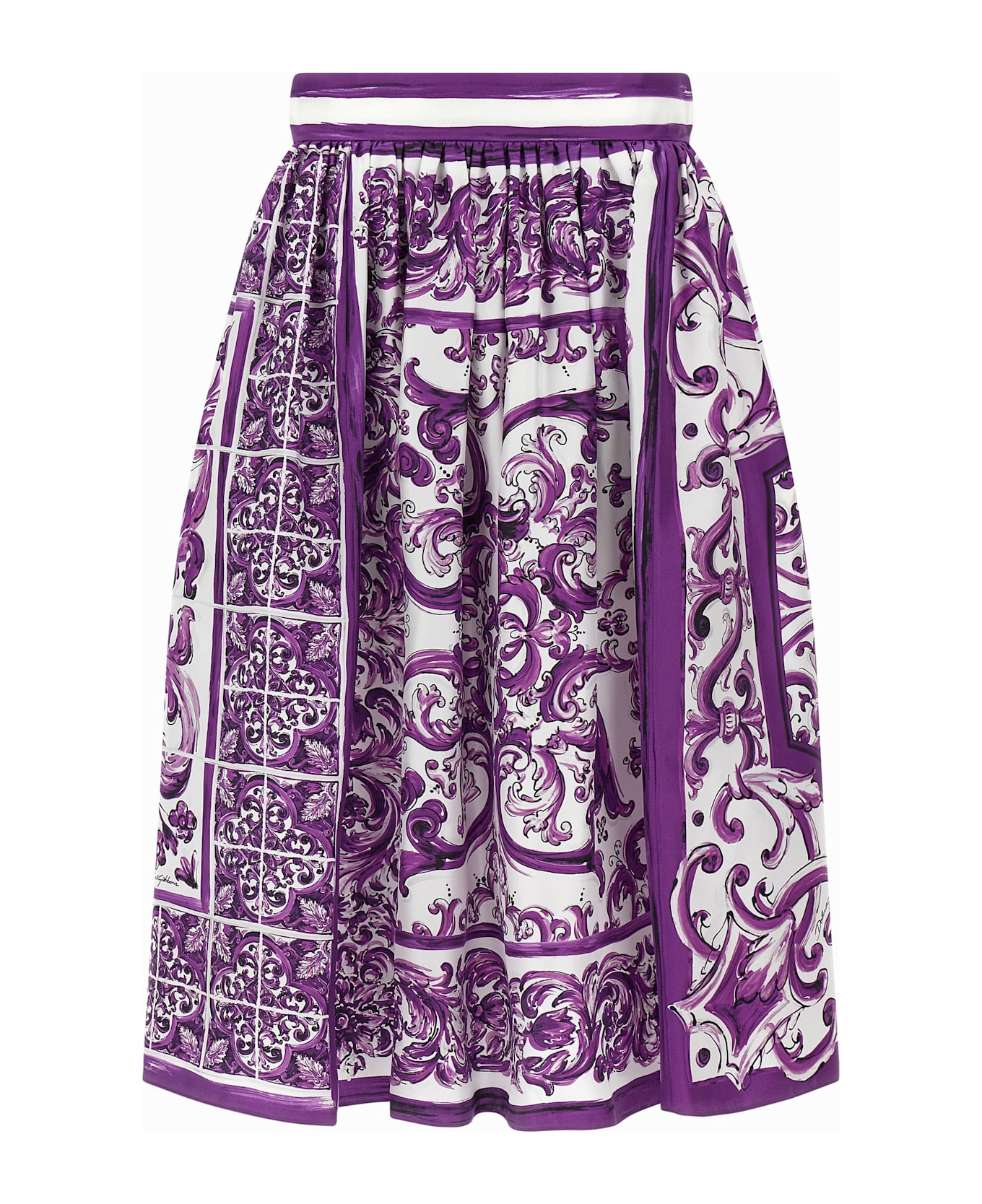 'maiolica' Print Silk Skirt - 1