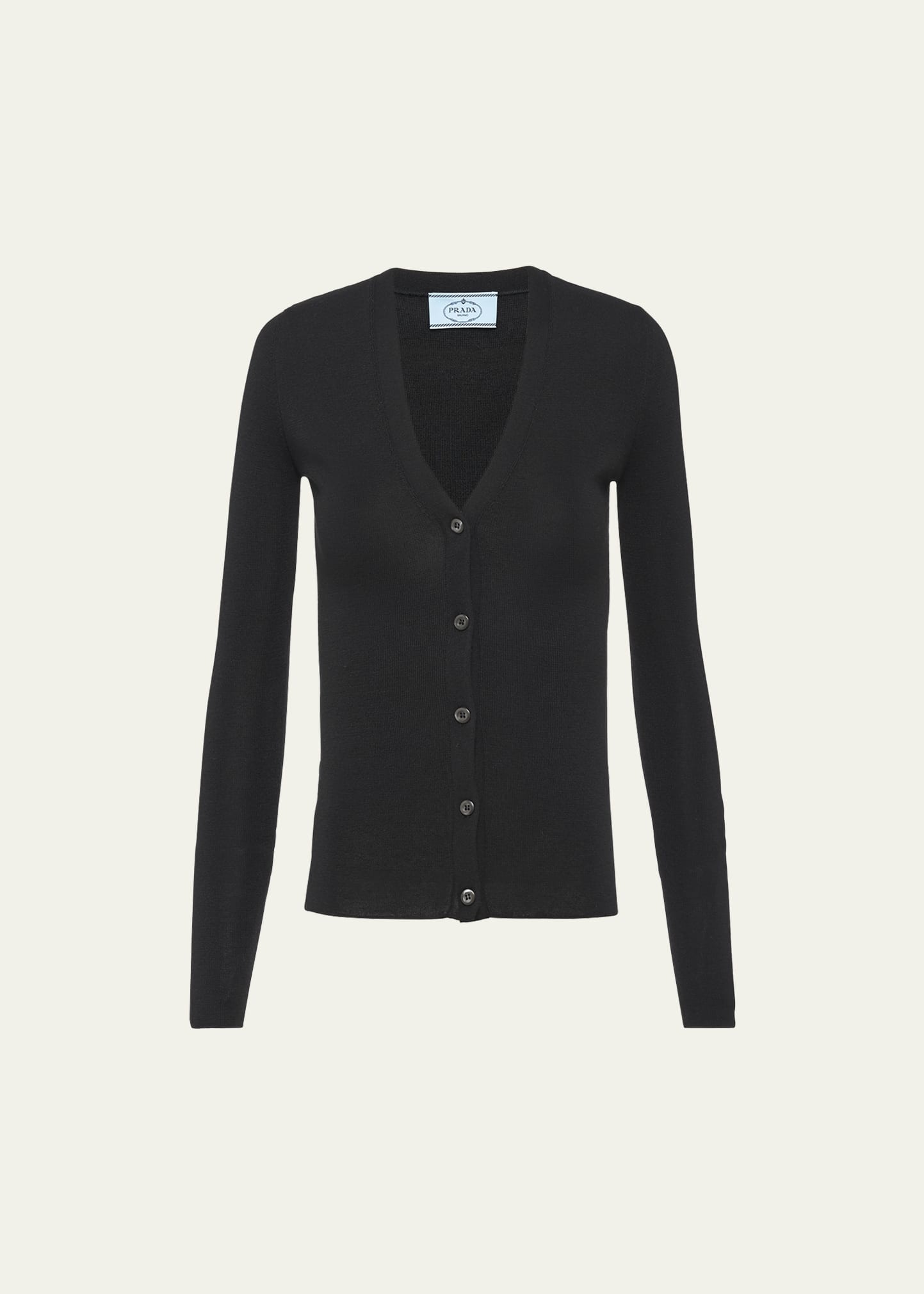 V-Neck Cashmere-Silk Cardigan - 1
