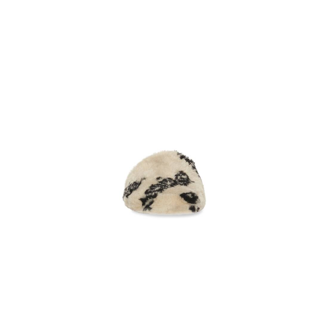 Women's Teddy Mule Allover Logo in Beige - 3