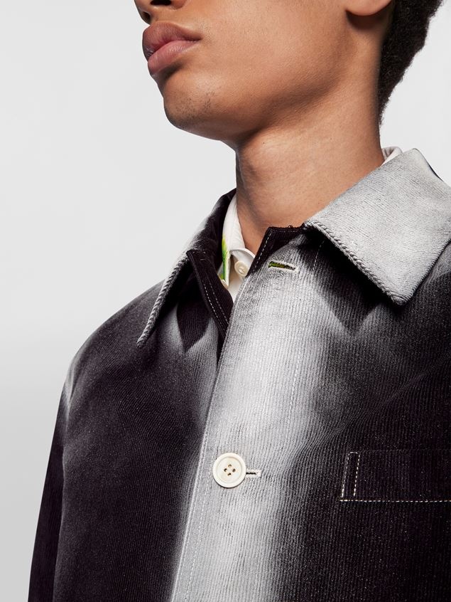 SINGLE-BREASTED JACKET IN LIGHT CORDURA WITH AIRBRUSHED DETAILS - 5