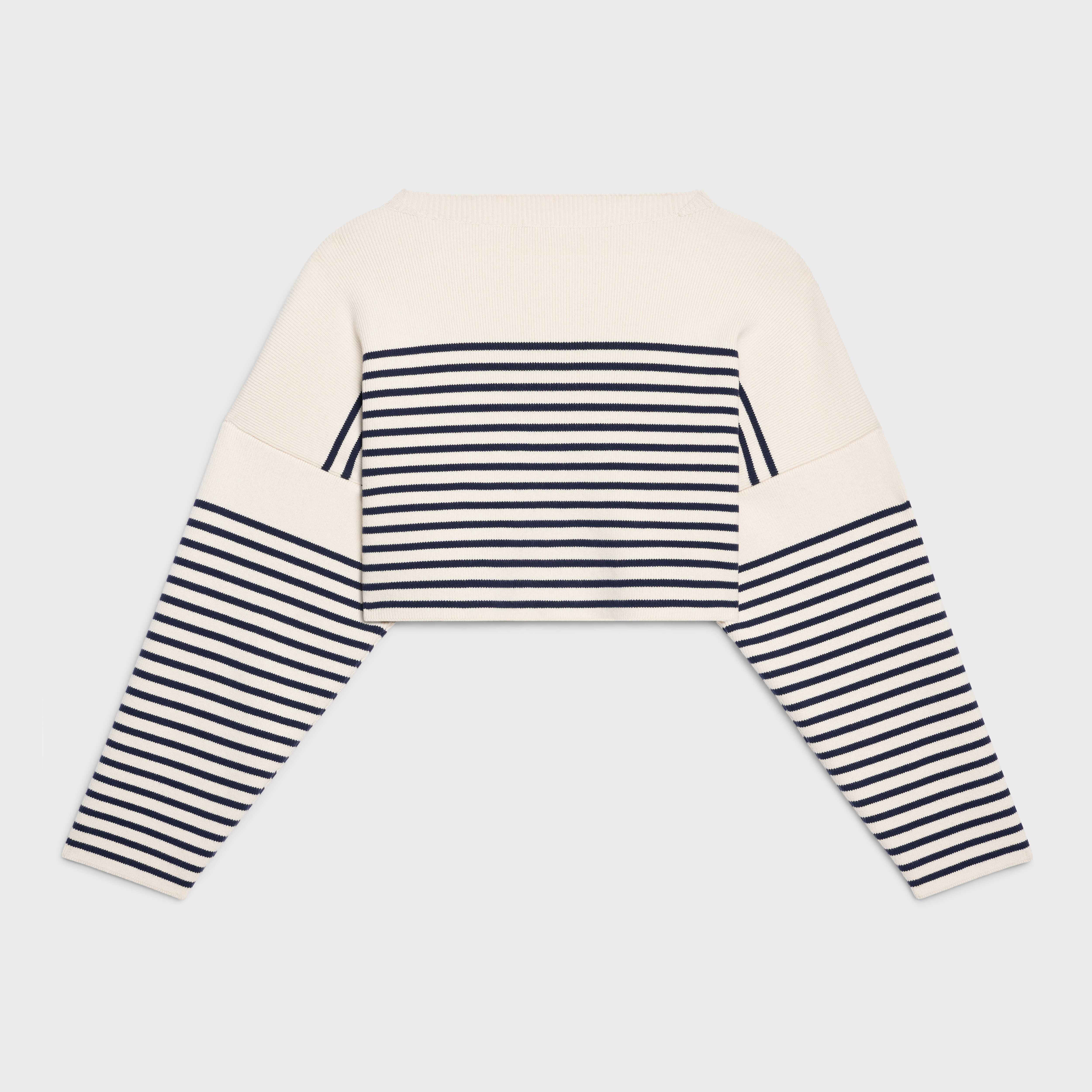 CELINE STRIPED KNIT COTTON SWEATER - 2