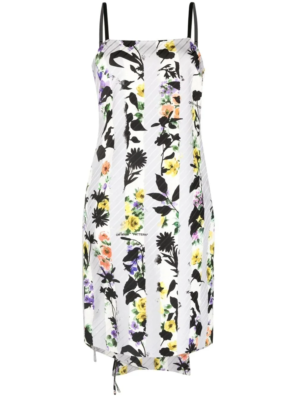 floral-print tie detail dress - 1