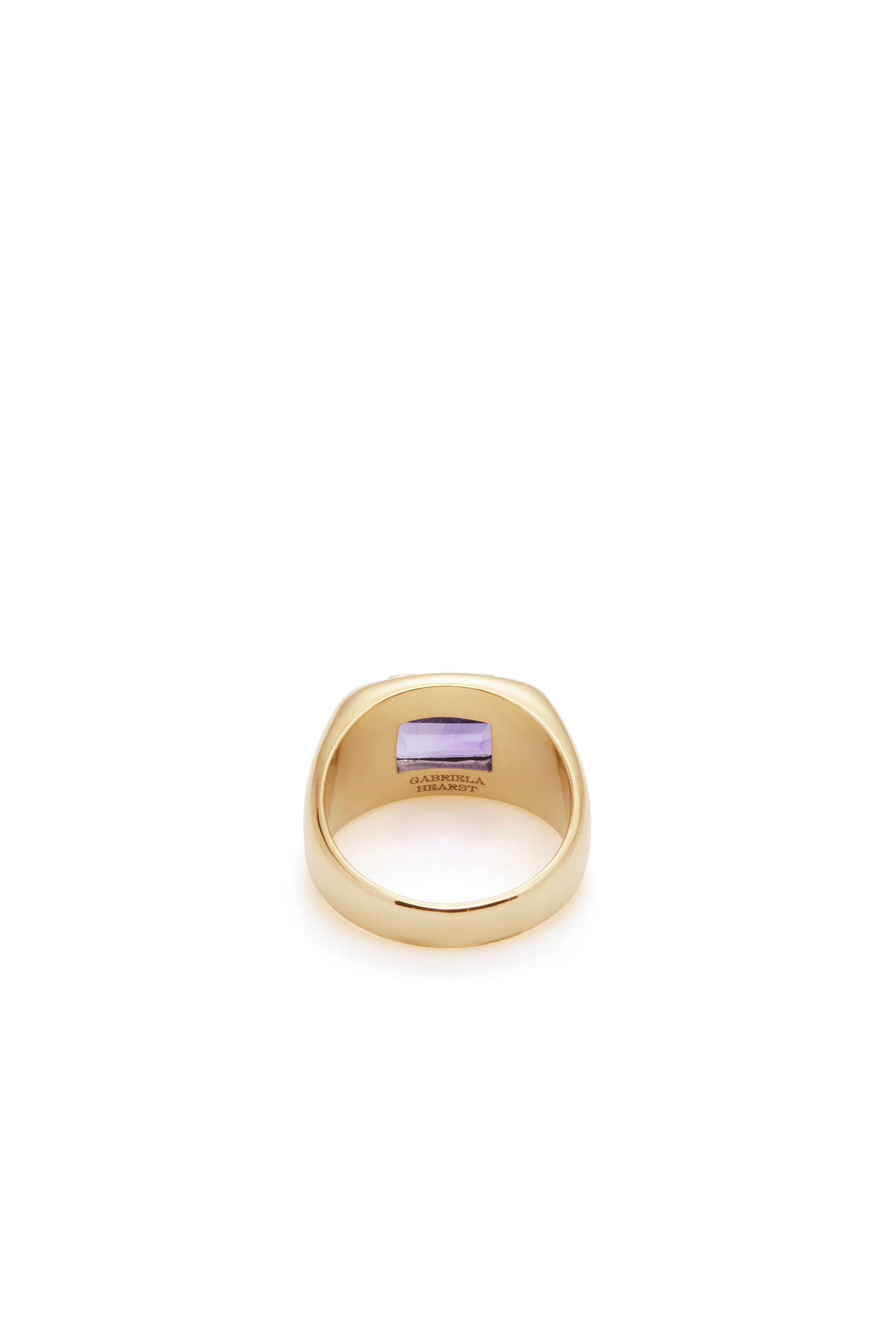 Large Ring in 18K Yellow Gold & Amethyst Stone - 4