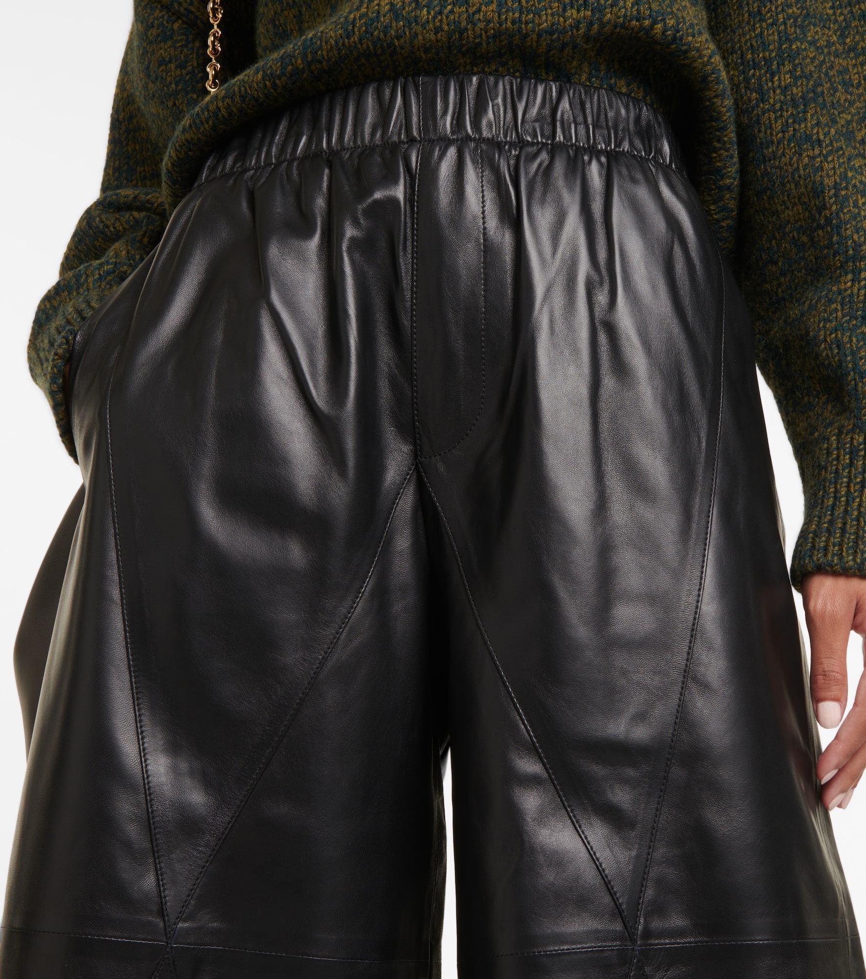 High-rise leather culottes - 4