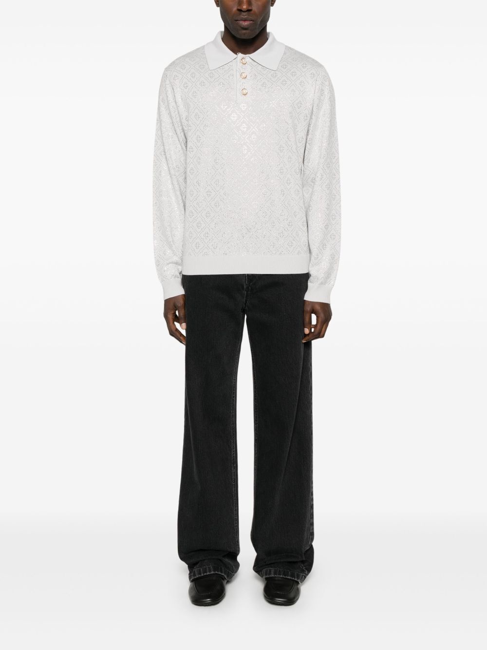 crystal-monogram polo shirt - 2