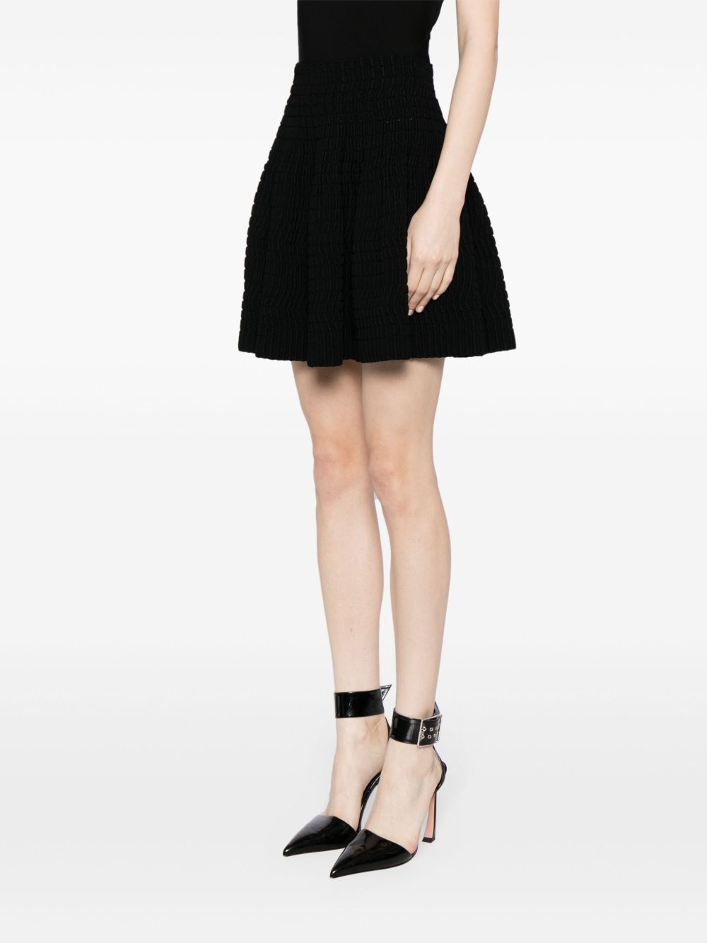 textured high waist skirt - 3