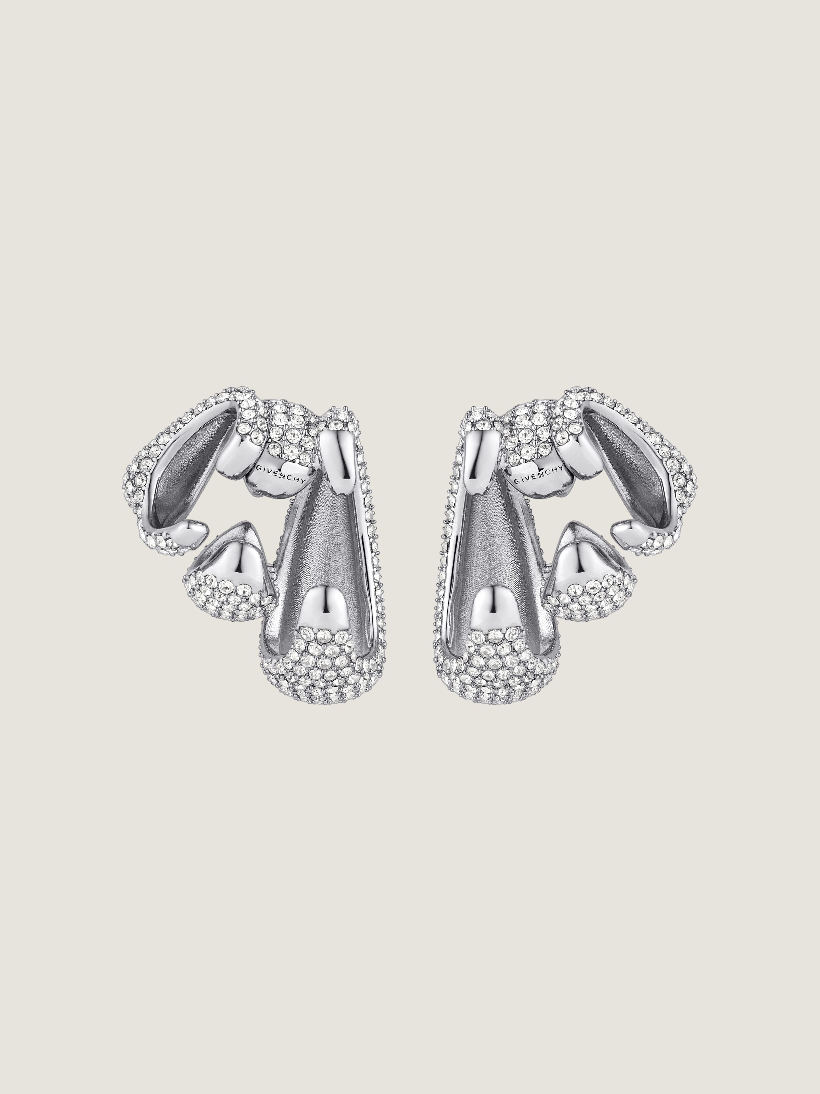 FELINE EARCUFFS IN METAL WITH CRYSTALS - 4