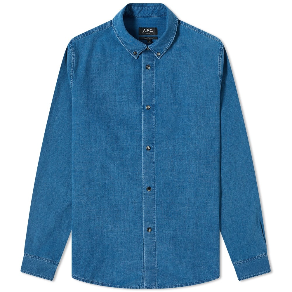 A.P.C. Chambray Button Down Shirt - 1