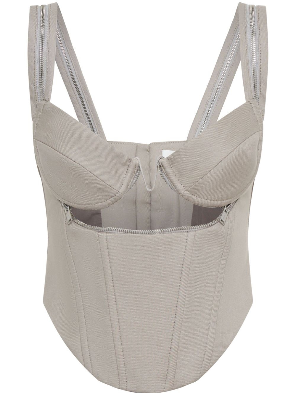 panelled zipped bustier top - 1