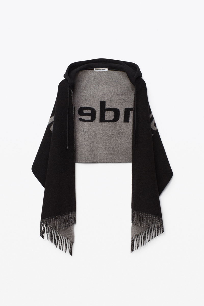 HOODED LOGO SCARF IN WOOL 1
