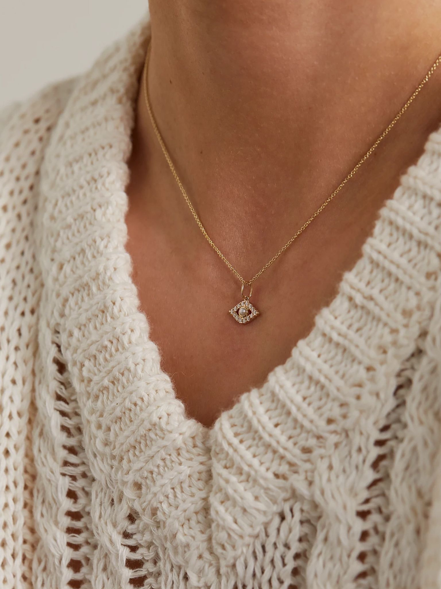 14-karat gold, pearl and diamond necklace Gold - 2