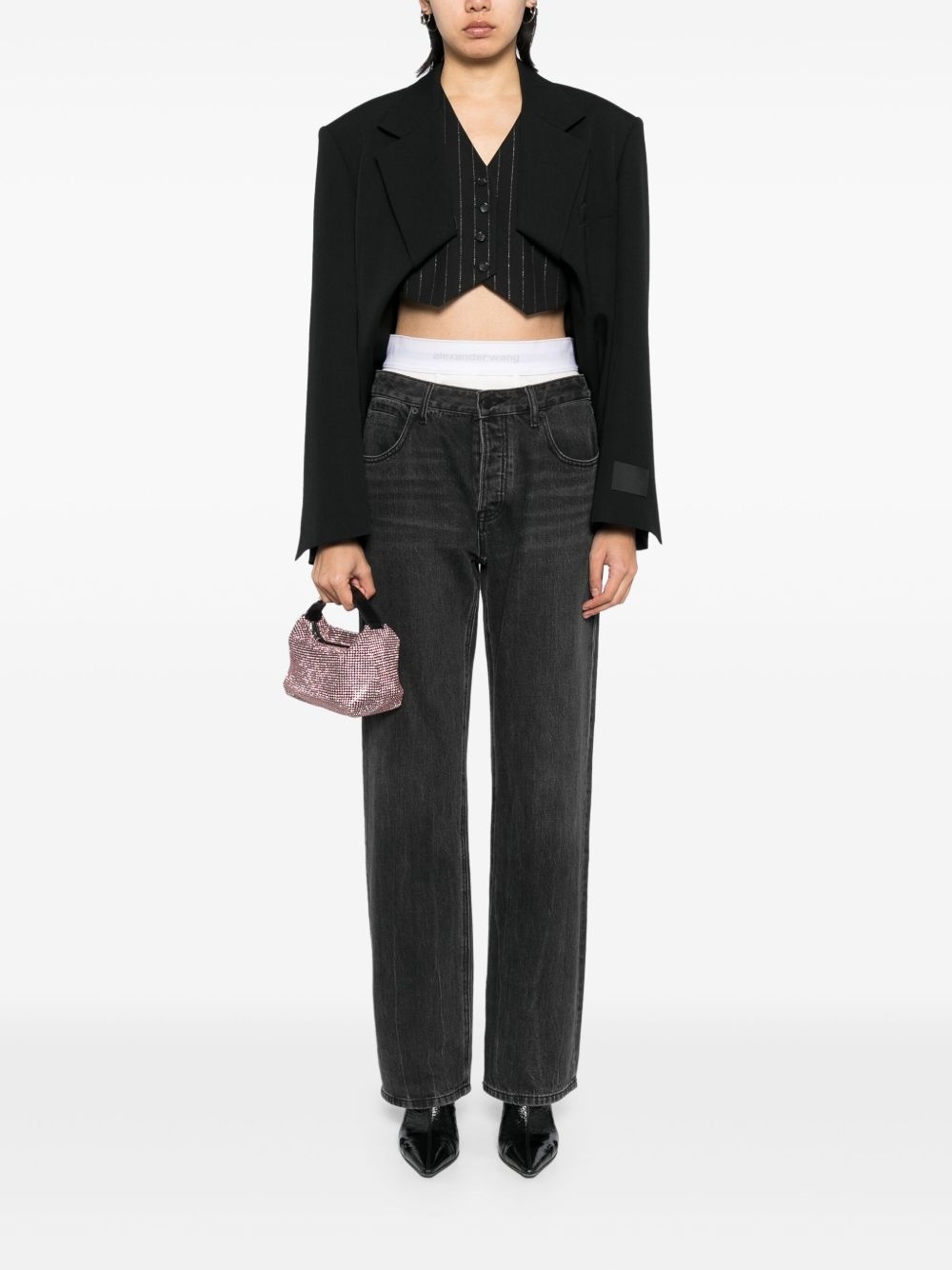 exaggerated split front blazer - 2