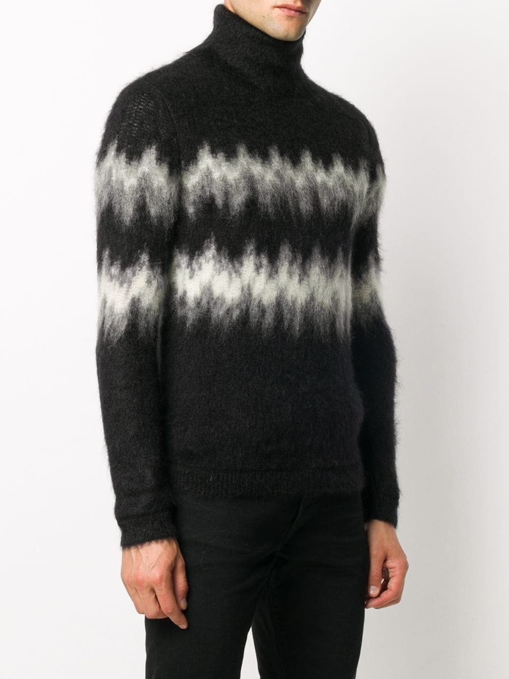 abstract-stripe knitted jumper - 3