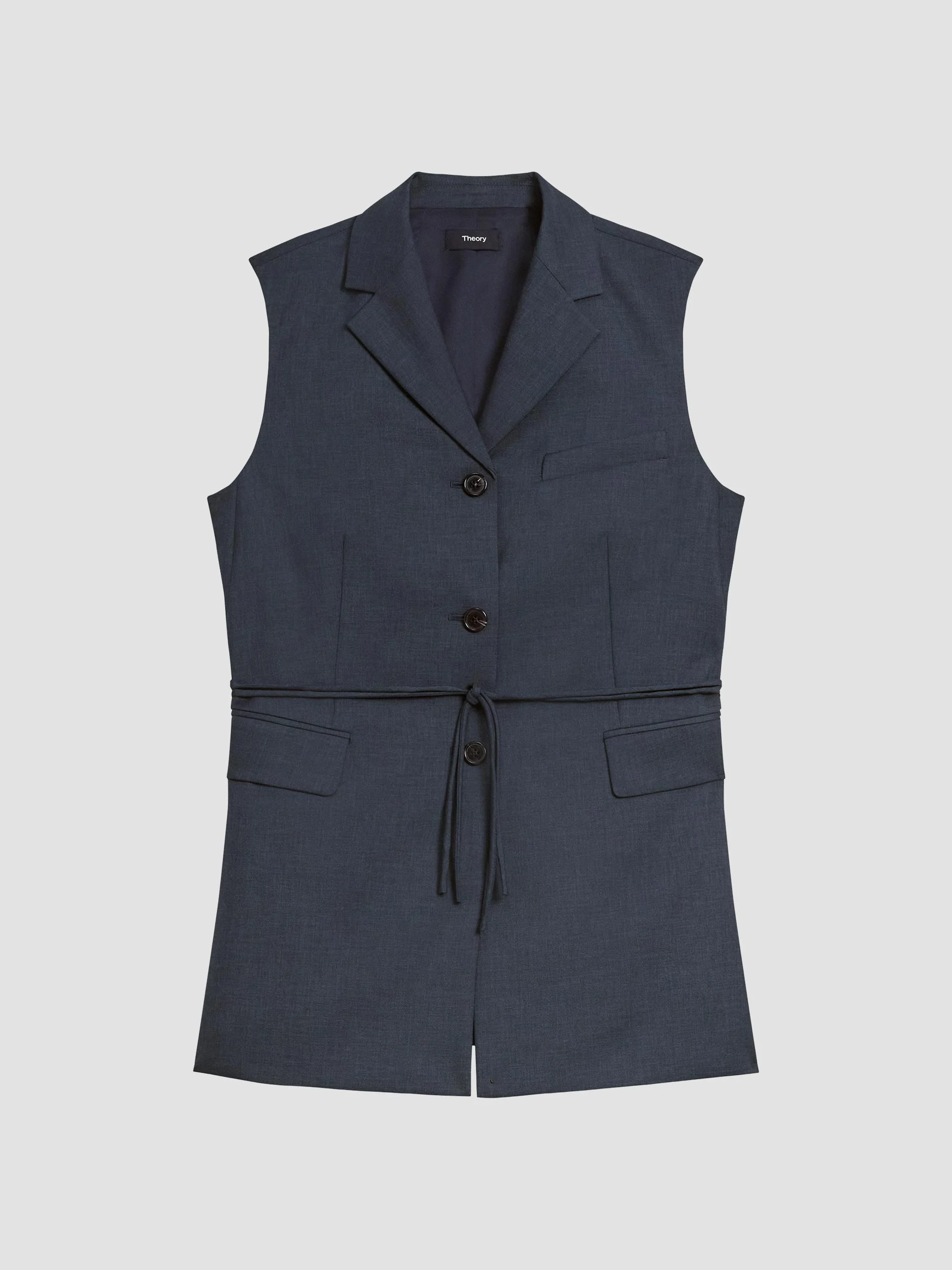 Women's Twill Notch Lapel Vest - Nocturne Navy - 1