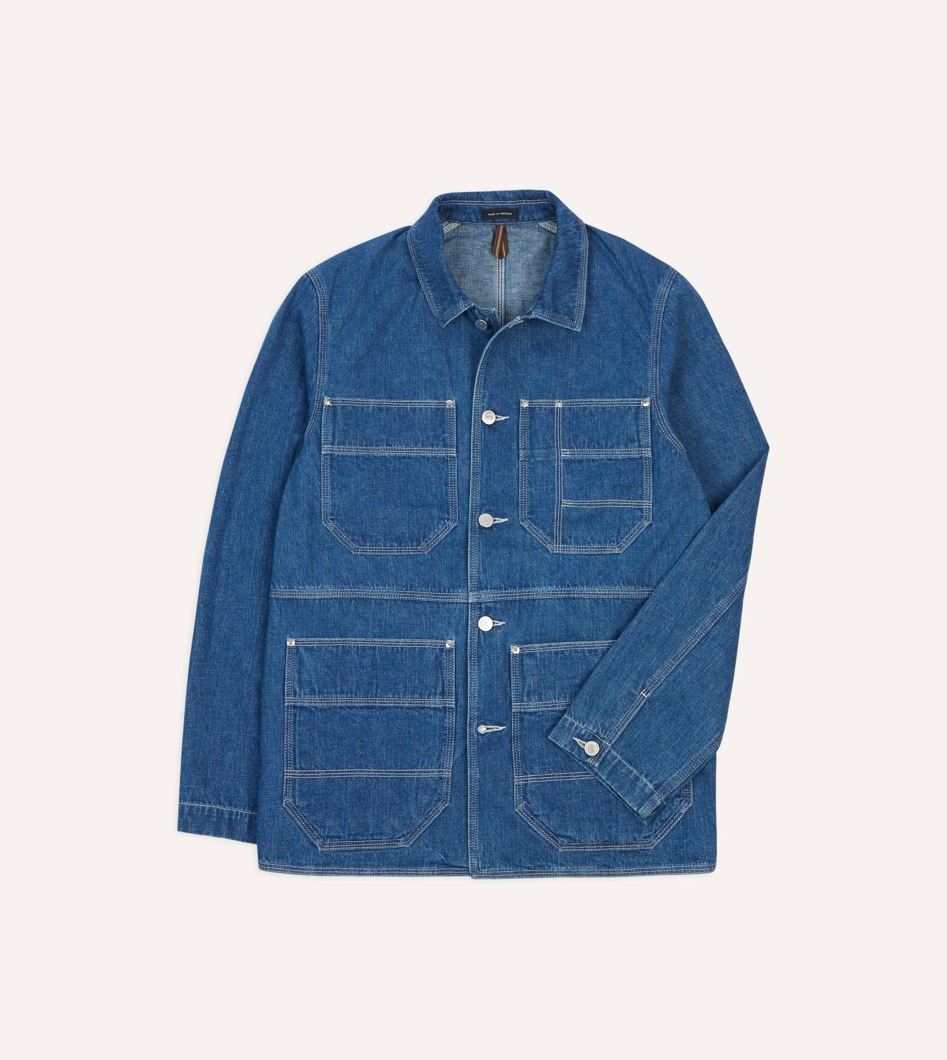 Stone Wash Selvedge Denim Welder Jacket - 1
